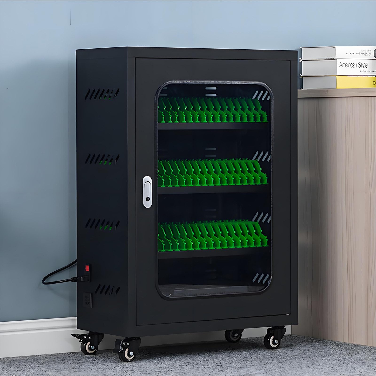Stazione di ricarica per telefono cellulare multi-slot con armadietti sicuri individuali, armadietto di ricarica portatile per studenti, dipendenti, turisti, scuole, uffici ed eventi