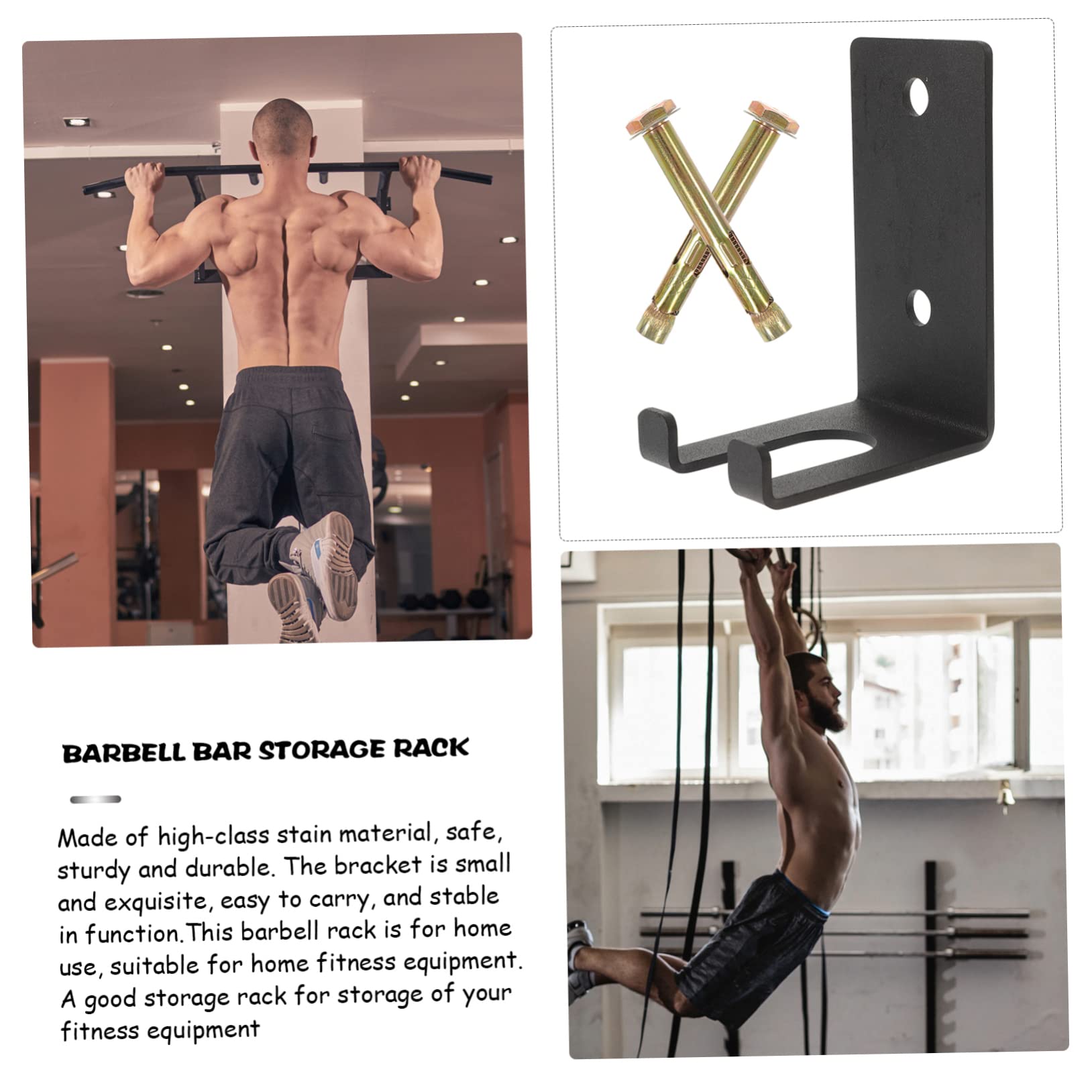 INOOMP Rack da Parete per Bilanciere e Manubrio, Casa e Palestra
