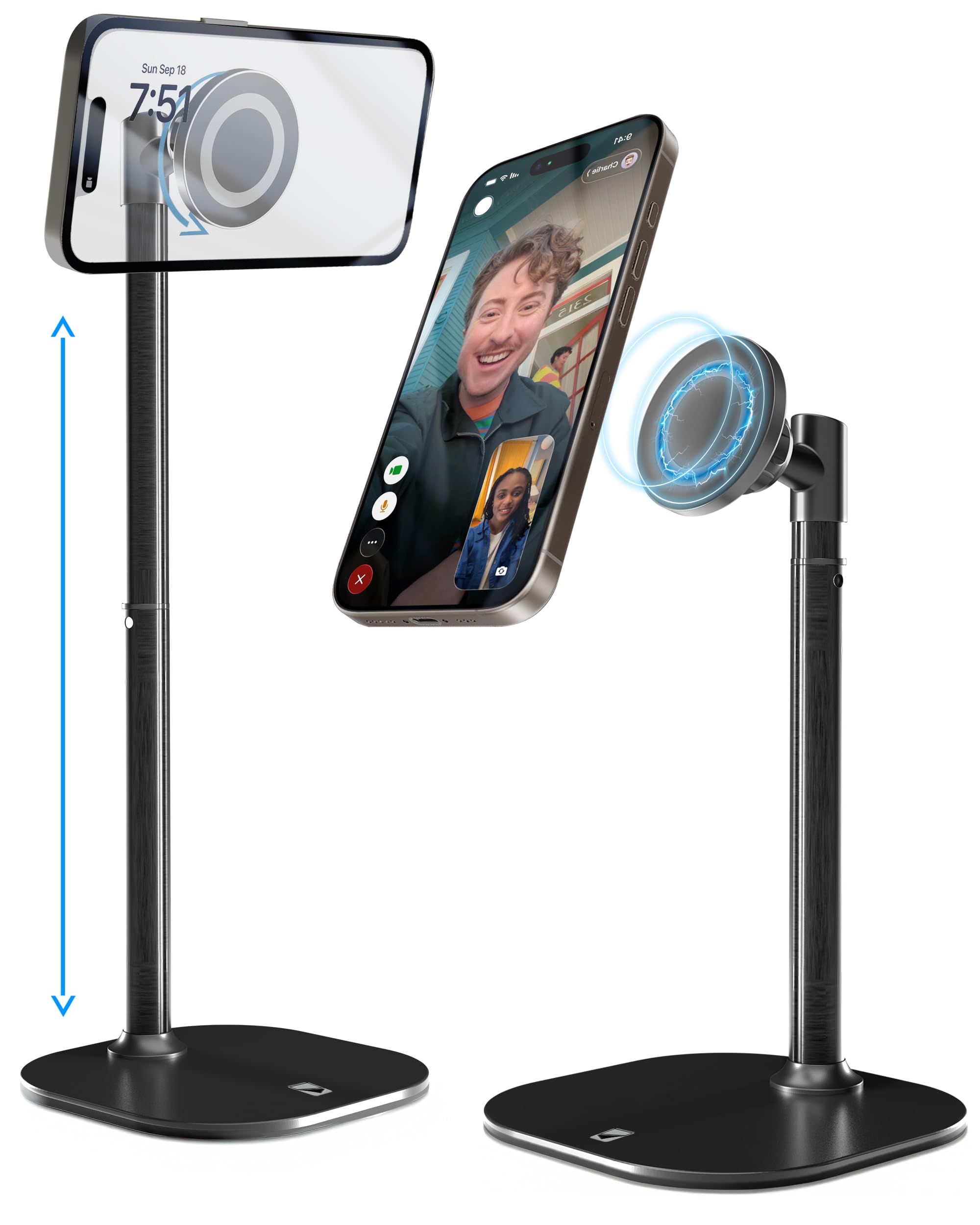 Cooper MagStand - Magnetic Stand Height Adjustable Desk iPhone Stand | Magnetic iPhone Stand for Video Recording, iPhone Holder for Desk, iPhone MagSafe Stand for iPhone 15 (Pro Max Plus)/14/13/12