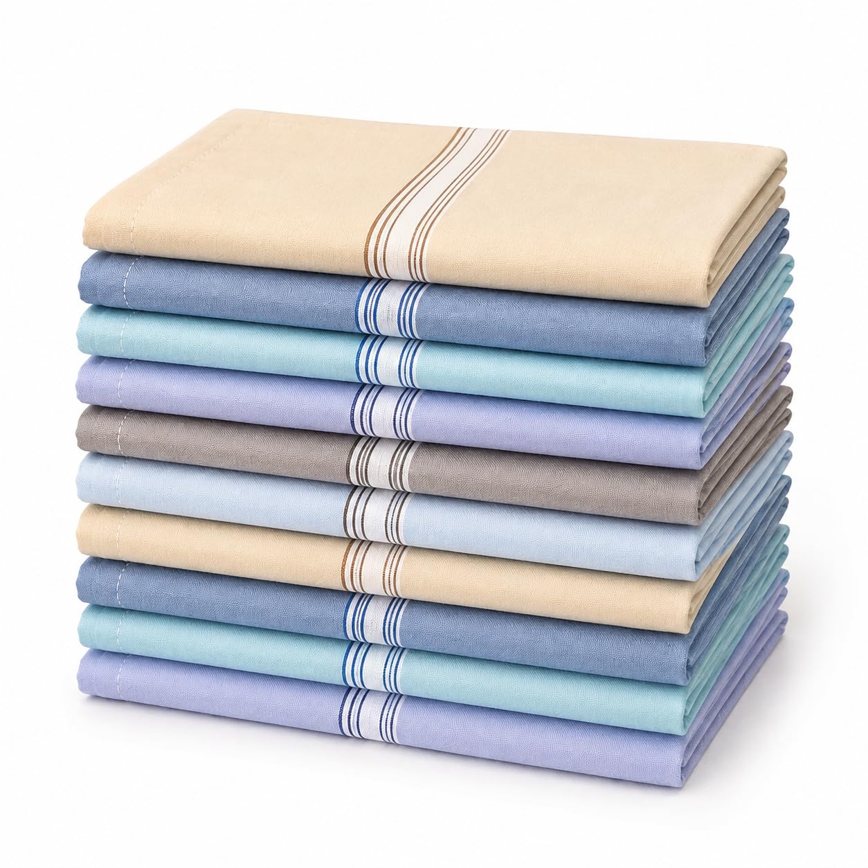 Cotton Handkerchief for Men | Pack of 12 | Assorted Light Colors-image-42