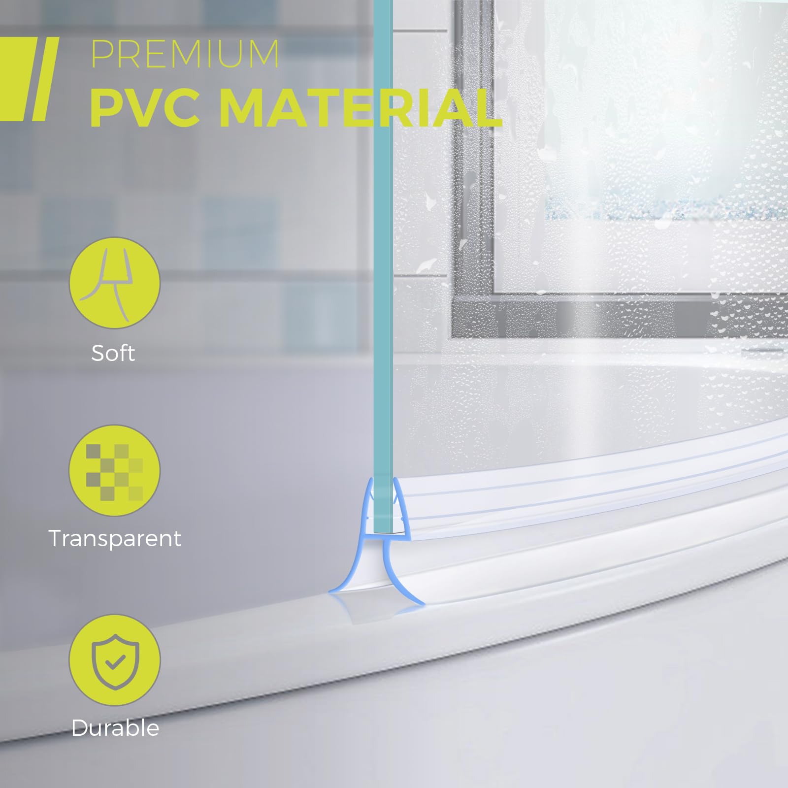 GECKOSEAL Curved Shower Screen Seal Strip for 4-6mm Glass, Curved Shower Door Seal Strip Replacement Covers up to 12mm Gap - Image 4