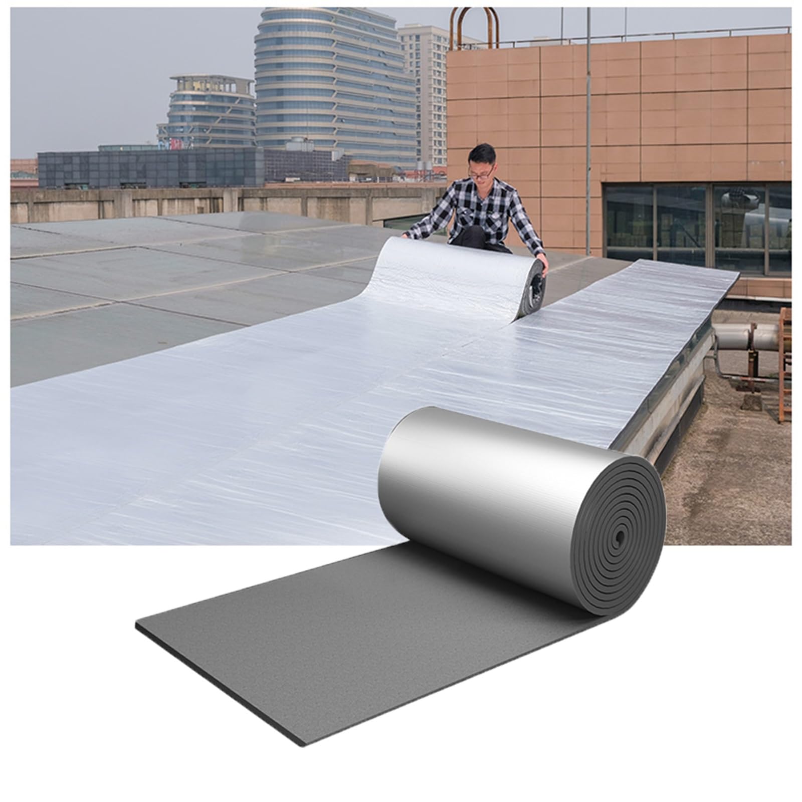Samoprzylepna mata dźwiękowa z folii aluminiowej, grubość 10 mm, materiał tłumiący hałas samochodowy, izolacja cieplna i audio, do pojazdów i na kemping, wysoka wydajność dźwiękoszczelna