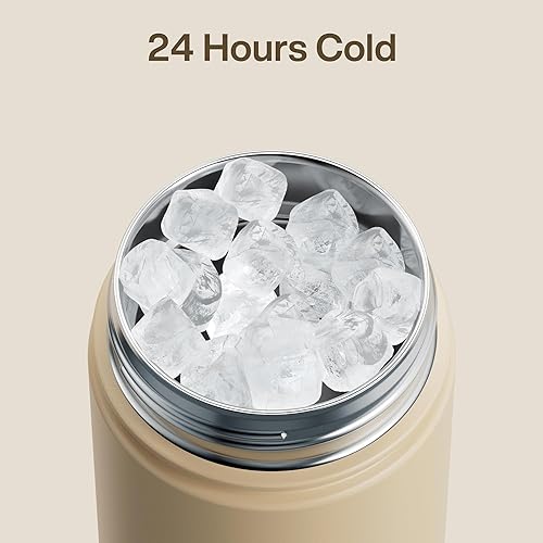 Miniatura 123 de ENCOOL Botella de agua aislada con popote, de acero inoxidable, a prueba de fugas, sin BPA, al vacío de doble pared que se mantiene fría durante 24