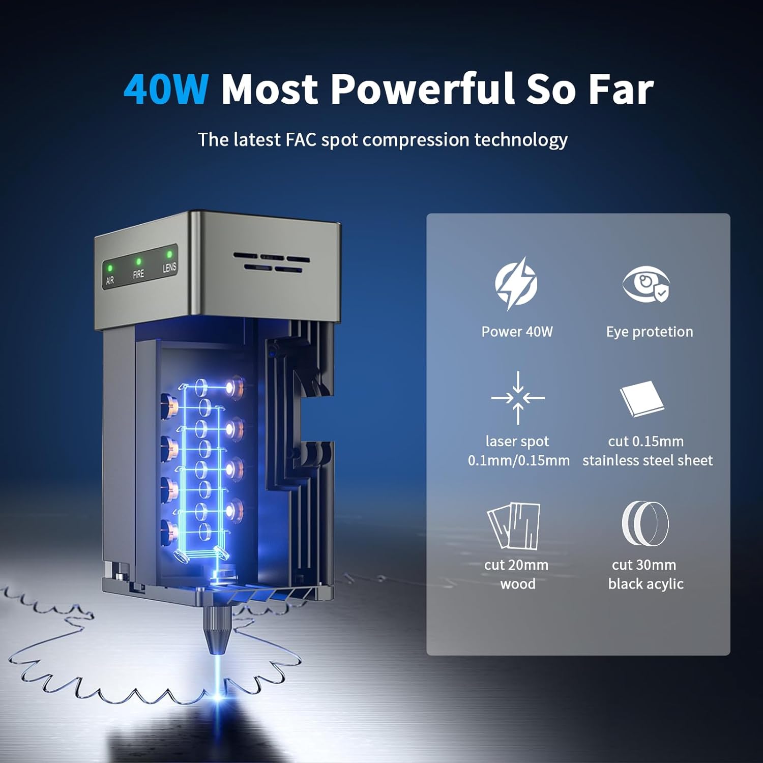 Creality Falcon2 40W laser module with 40W power and eye protection