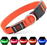 Vista 14 de Illumifun Collar LED para perro, collar con luz recargable por USB que brilla en la oscuridad, luz de seguridad ajustable para mascotas para tus Azul