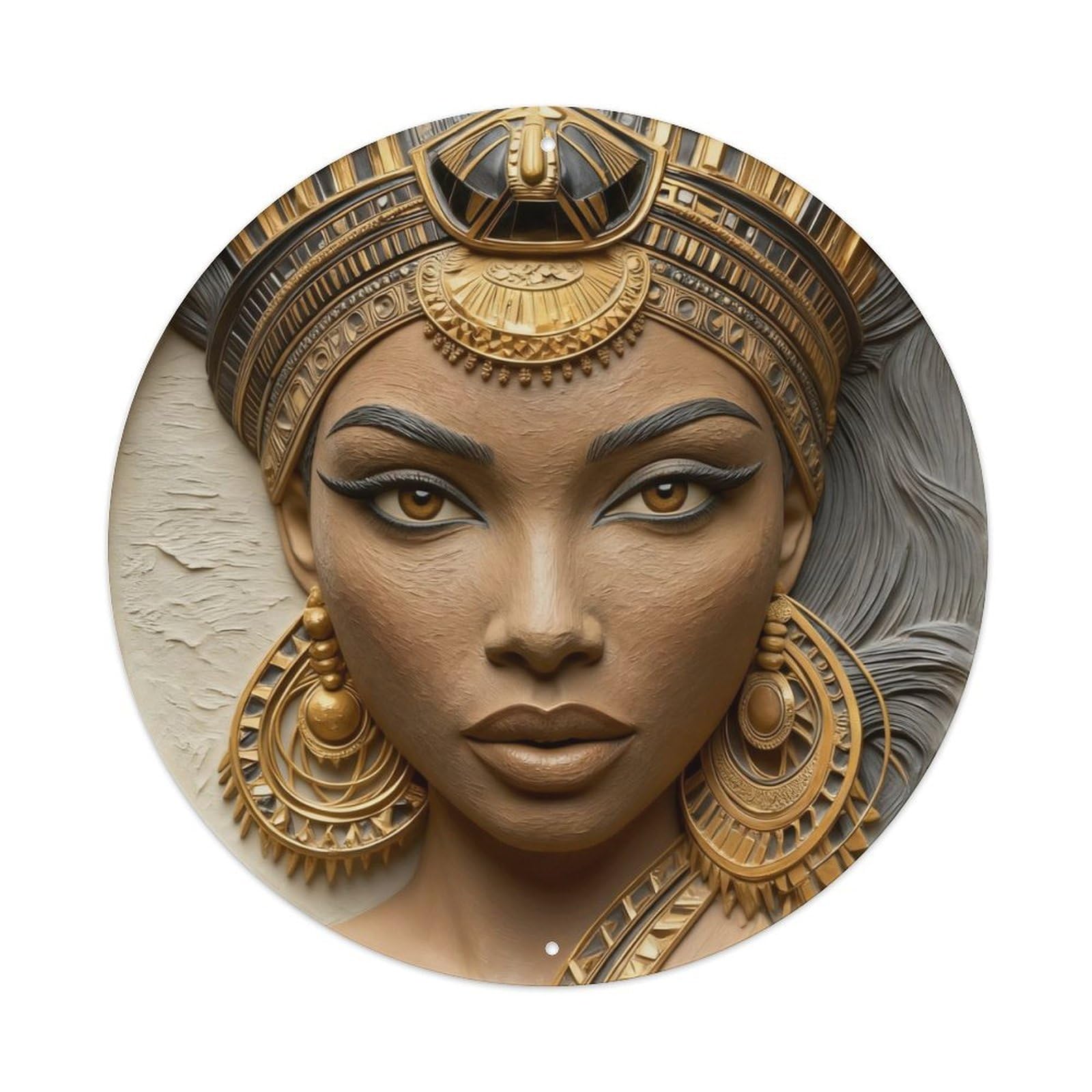 Zlatcbu Vintage Egyptian Queen Portrait Metal Tin Sign Retro Wall Art Poster, Decor For Home Living Room Bar Cafe Garage, 8X8 Inch