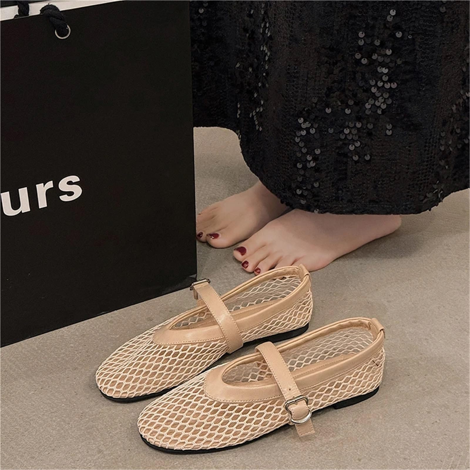 Damen Runde Zehen Flache Schuhe Casual Trend Atmungsaktive Ballett Hohl Strand Sandalen Für Damen
