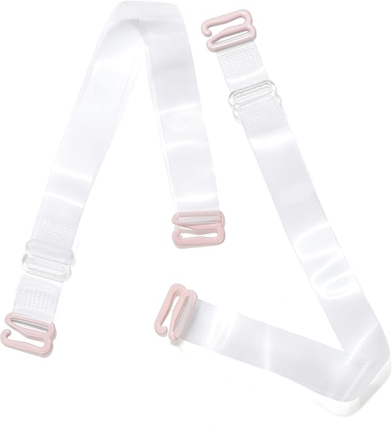 Invisible Clear Bra Strap Non-Slip Adjustable Bra Strap Soft Transparent Shoulder Strap, 3 Pairs