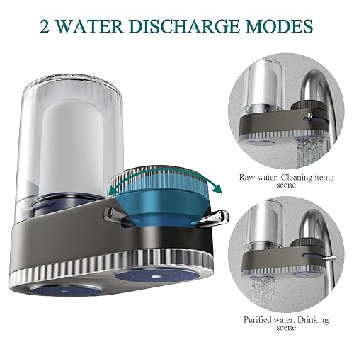 Miniatura 5 de Filtro de agua para fregadero filtro de agua del grifo para fregadero, filtros de agua transparentes para montaje en grifo, filtración múltiple que
