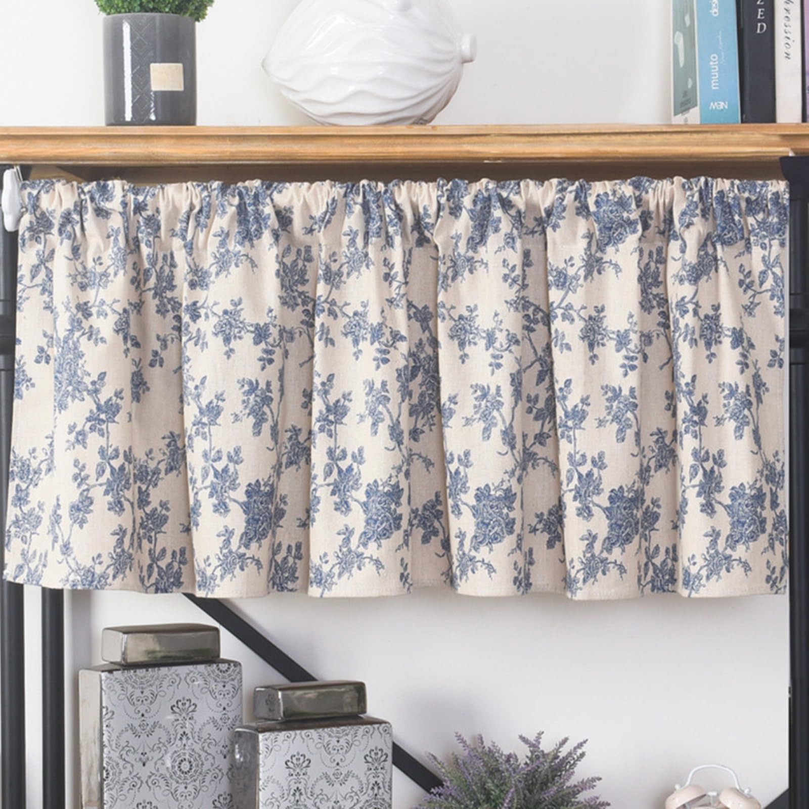 Visillo moderno de cocina y habitación juvenil con motivos de flores