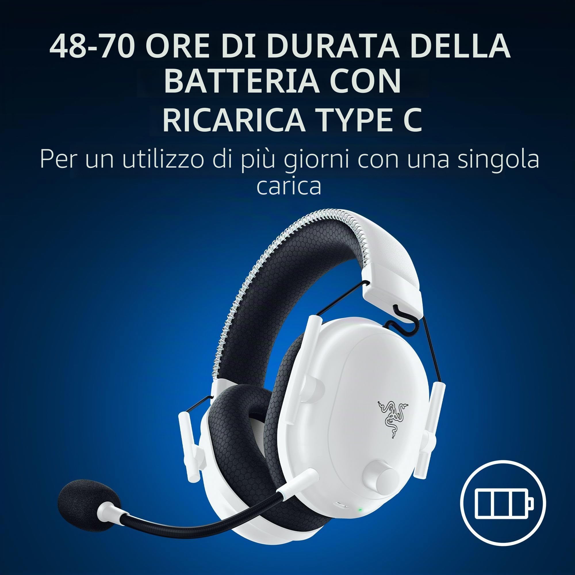Razer BlackShark V2 Pro - Cuffie da gioco wireless PlayStation: driver da 50 mm, microfono a banda larga, morbidi padiglioni auricolari con isolamento acustico, per PS5, console, PC, Mac, Bluetooth
