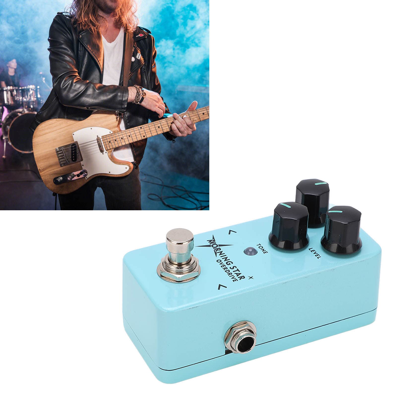 Mini Analogowy pedał Efektów Gitarowych z Przesterem Lake Blue Metal Shell Łatwe Przełączanie dla Gitarzystów