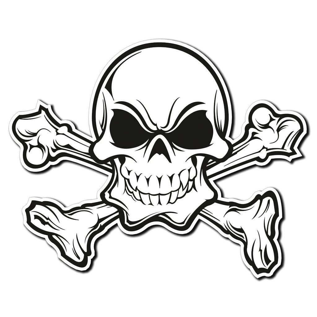 Destinationvinyl 2 X 15Cm/150Mm Skull Jolly Roger Bones Vinyl Sticker Decal Laptop Travel Luggage Car Bike Sign Fun #4011