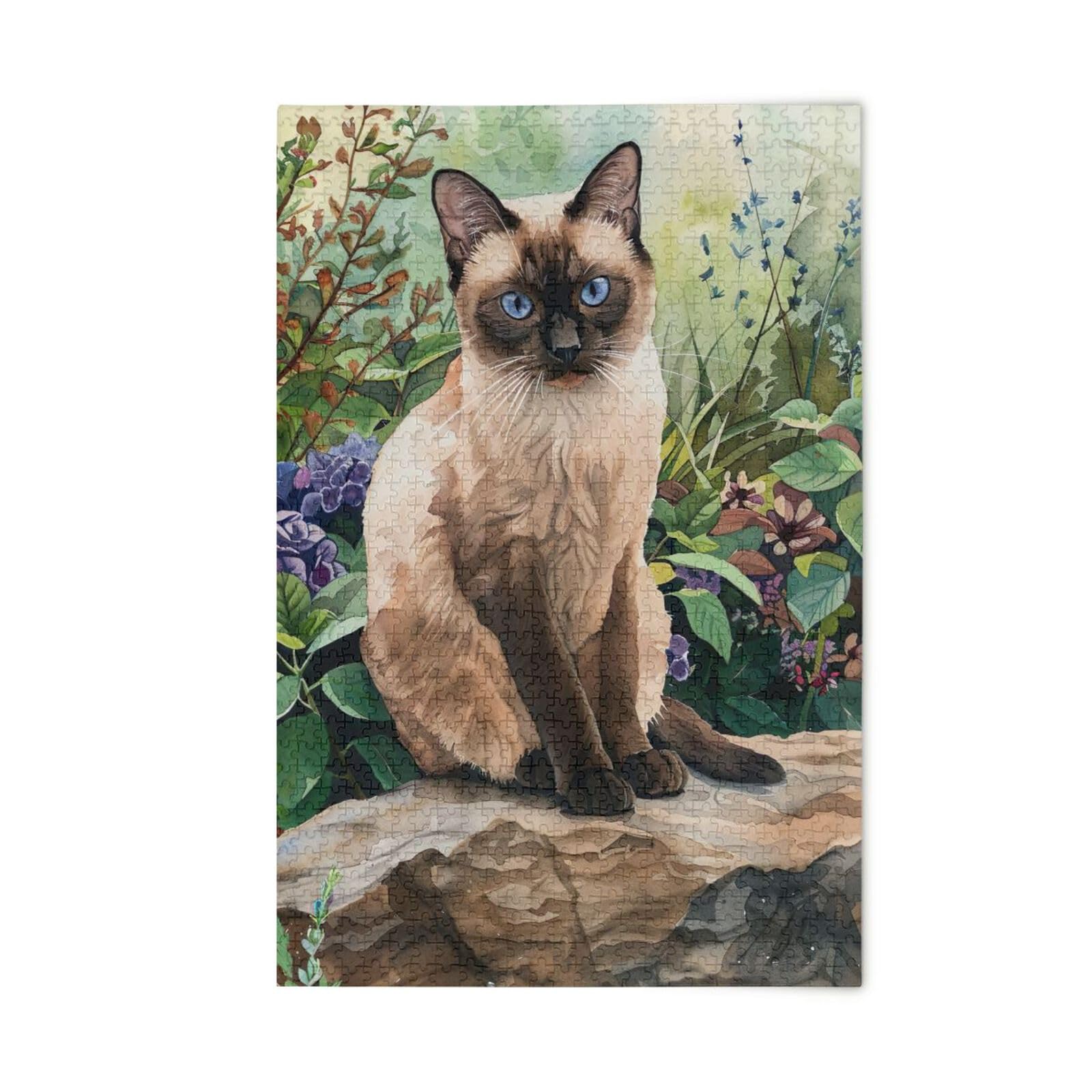 Amazon.com: Jigsaw Puzzle 500 Pieces for Adults Siamese Cat in