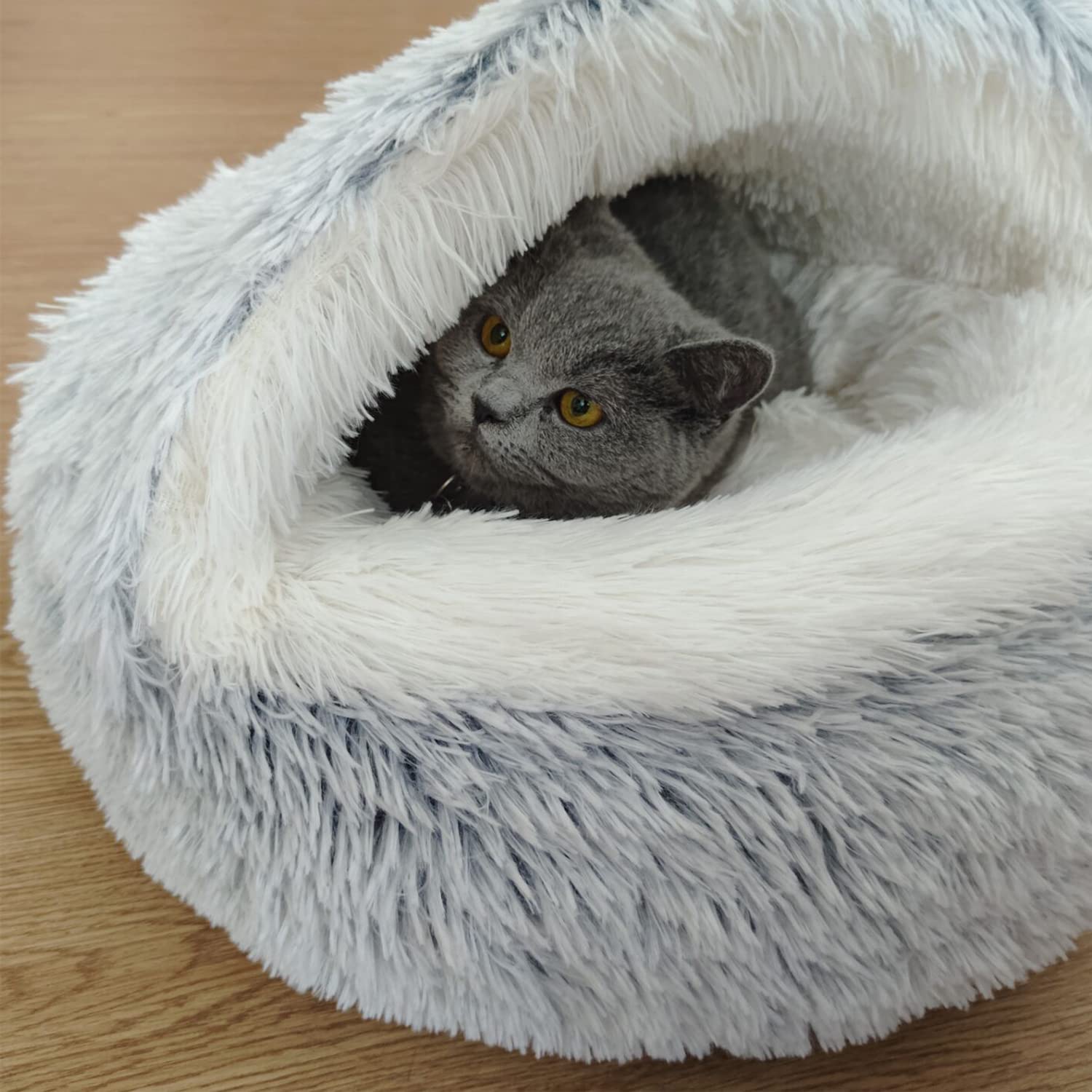 SUOXU Cama para gatitos,cama de cueva para gatos de interior de menos de 3 kg,cálida y acogedora cama de felpa suave para cachorros,parte inferior antideslizante para gatos y perros de tamaño de palma