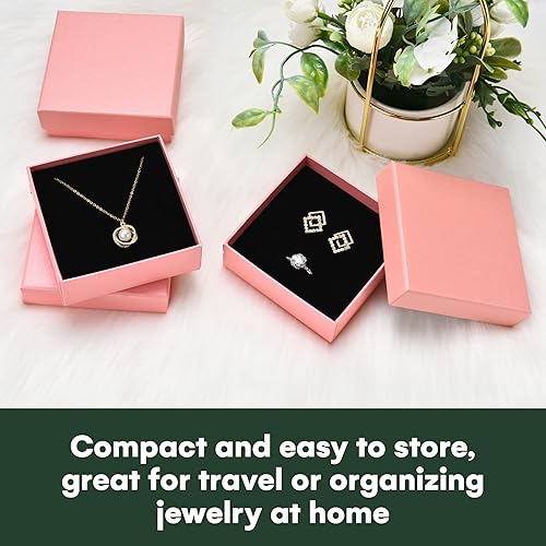 Miniatura 6 de Dawhud Direct Joyero de regalo (paquete de 6) Cajas pequeñas de cartón para joyas, embalaje para aretes, pulseras, collares, relojes, caja de
