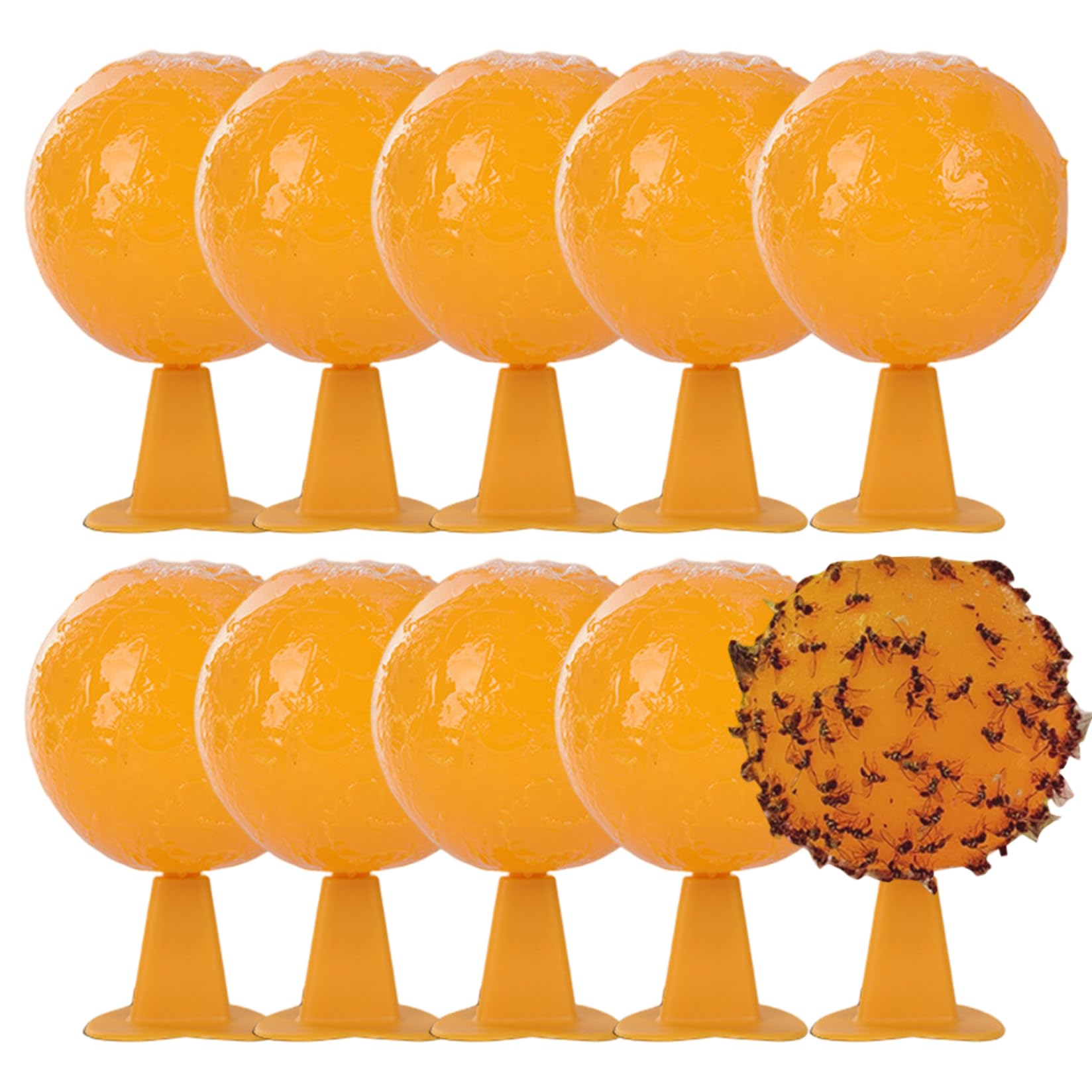 Dorccsi Fly Trap Ball 10Pcs 3.27in Fly Catcher Waterproof Sun Resistant Flytrap with Adhesive Attractant for Orchard Garden Market Flytrap Traps Outdoor