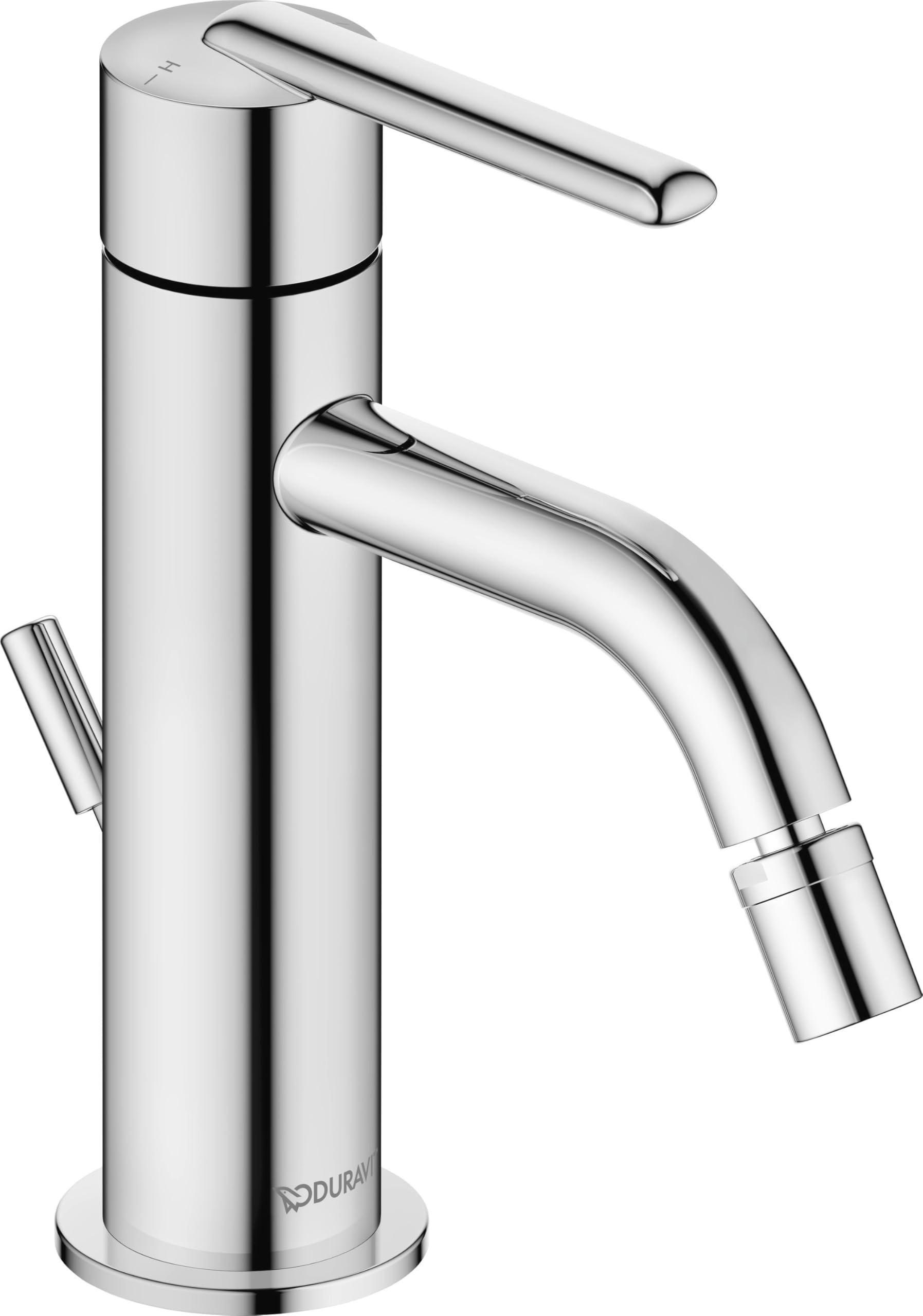 Duravit Balcoon jednouchwytowa bateria bidetowa (wysokość wylewki 119 mm), mikser bidetowy z zestawem odpływowym z drążkiem pociągowym, chrom