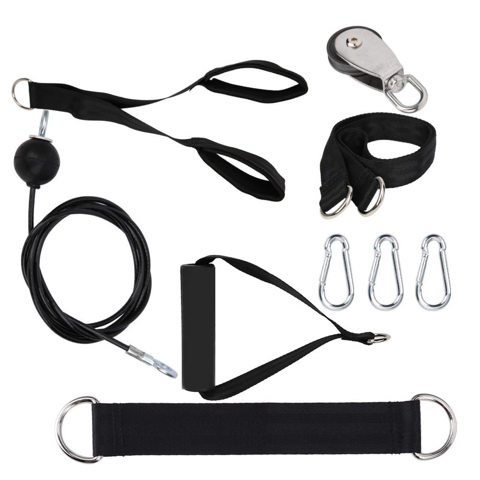 Keenso Cuerda de polea Fitness con Mango de Hebilla para Entrenamiento físico Gimnasio Pilates Yoga Crossover Ejercicio de tríceps