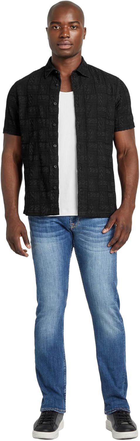 GUESS Mens Short Sleeve Idris Embroidery Shirt - Image 2