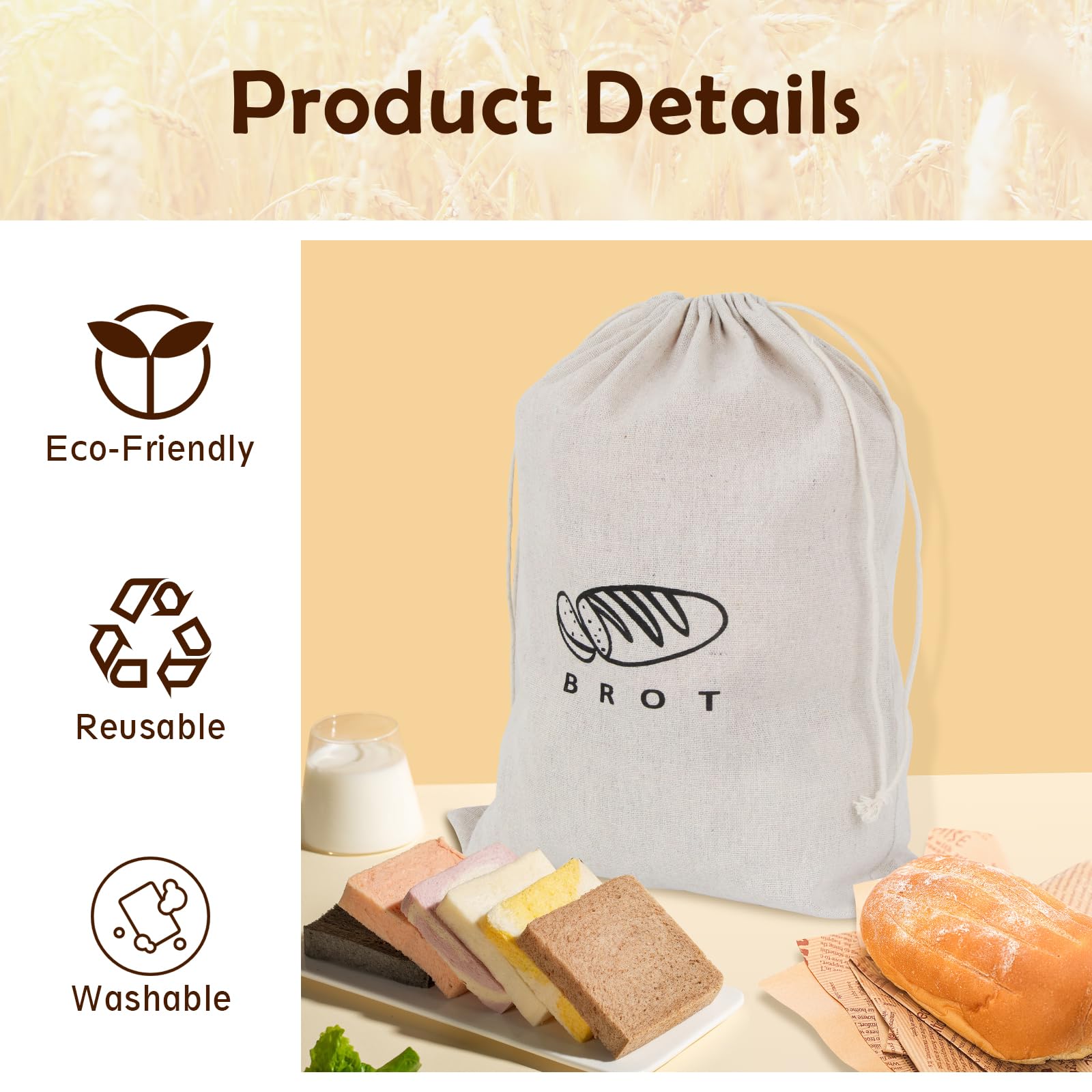 3 Stck Brotbeutel Leinen, Brotbeutel Aufbewahrung Frischhalten  Wiederverwendbare Brot Aufbewahren, Beste Aufbewahrung Fr Brot mit  Kordelzug fr Frisch Gebackenes, Selbstgebackenes Brot (40 x 30cm) :  Amazon.de: Kche, Haushalt & Wohnen