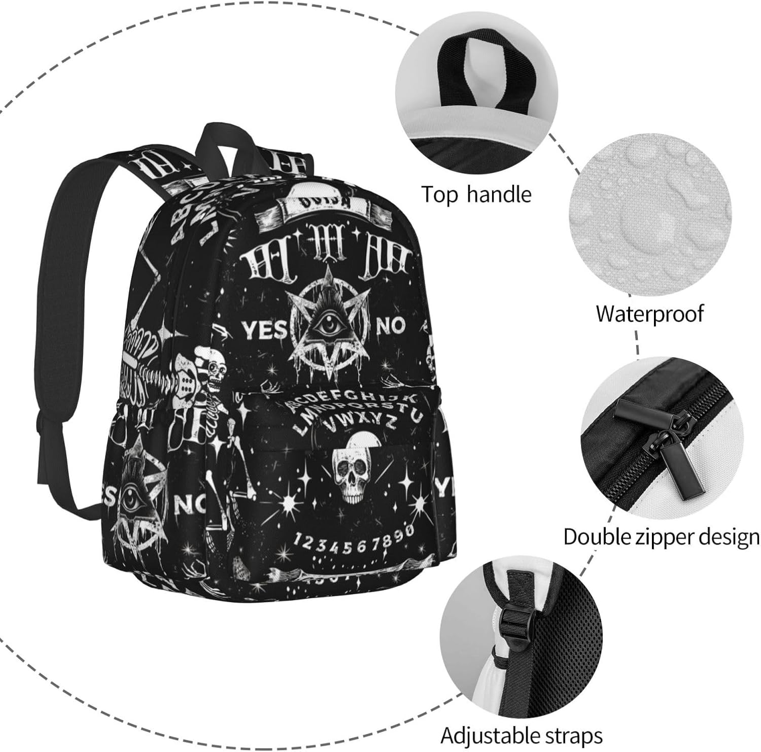 Skull Backpack Laptop Backpacks Multipurpose Daypack For Men Women Travel Hiking