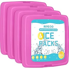MIYCOO Ice Packs for Lunch Boxes & Lunch Bag - Quick Freeze Ice Pack Space Saving Freezer Packs - Reusable Slim Original Cool Pack - Cooler Accessories for Beach, Camping and Fishing
