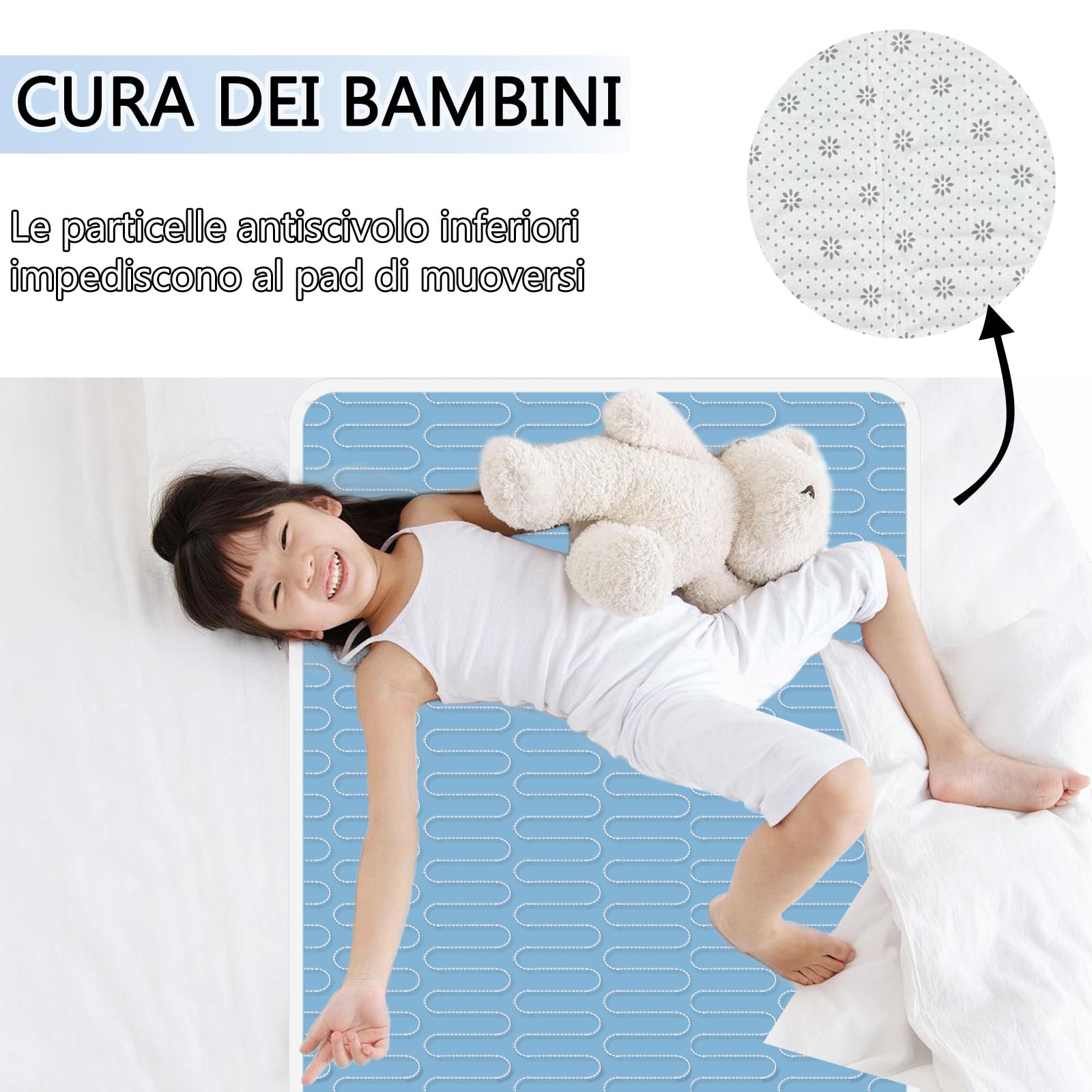 85 x 130cm Cuscinetti letto per incontinenza(Set di 4), Lavabile e Riutilizzabile Materasso Impermeabile Pad, Pee Pads per Adulti, Bambini, Anziani e Animali domestici