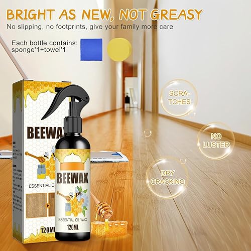 Miniatura 7 de Spray de cera de abejas natural, limpiador en aerosol de cera de abejas, el pulidor y limpiador original de muebles de cera de abejas, aerosol de