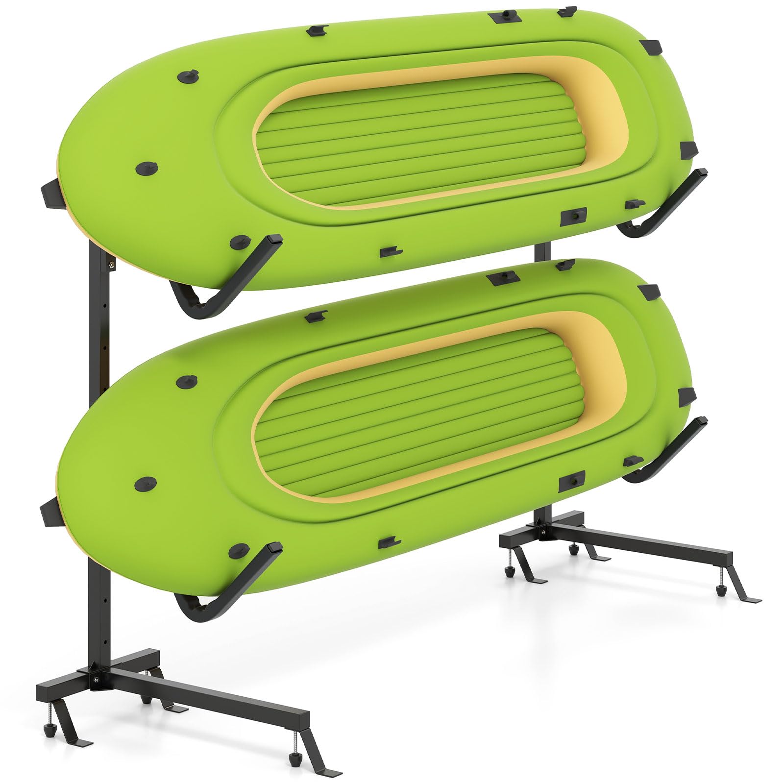 COSTWAY Porta-Kayak Autoportante, Rastrelliera per Kayak con Base Larga, Piedi Regolabili e Coperture Imbottite, Scaffale autoportante per Canoa per SUP e Canoe, Portata 80 kg