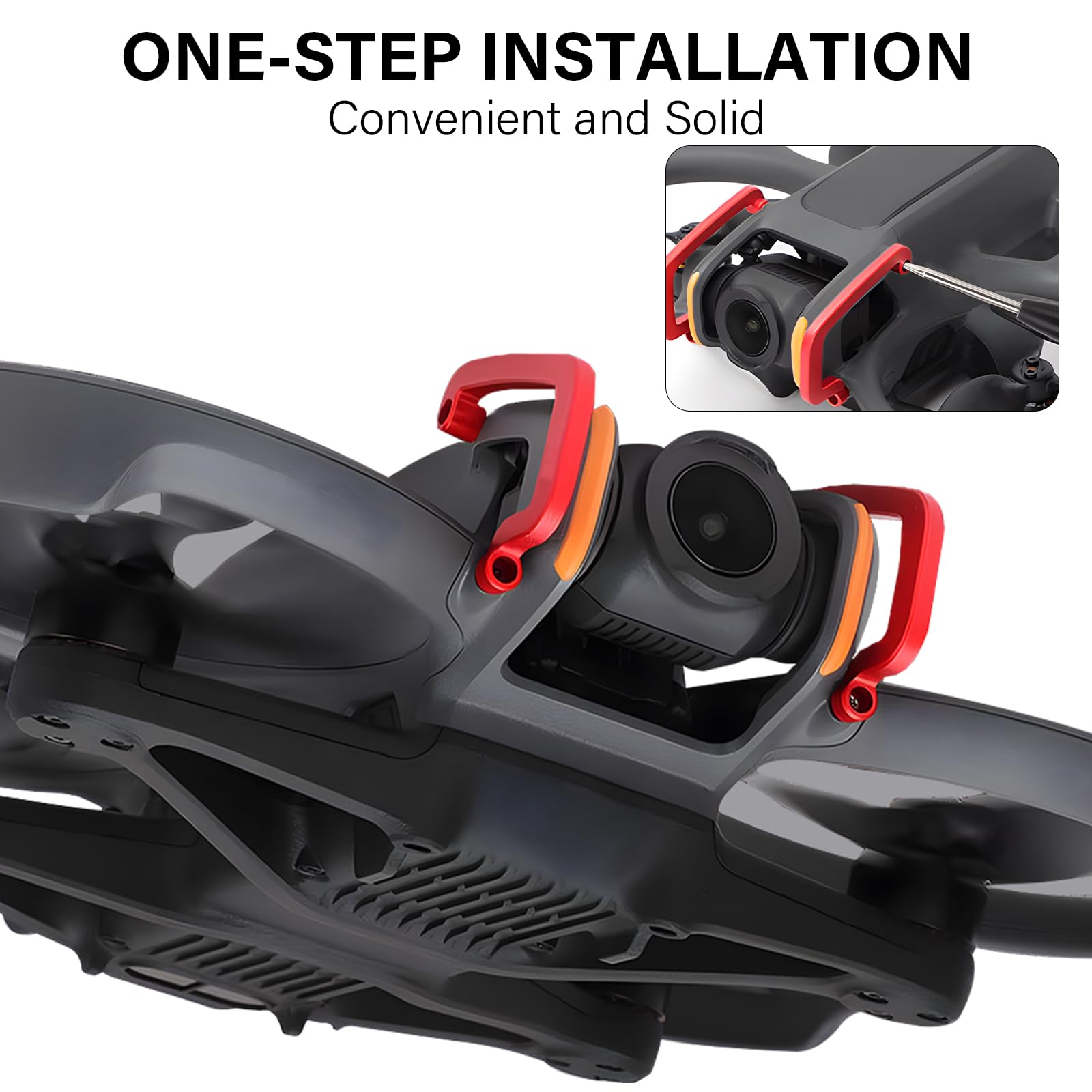 Avata 2 x osłona zderzaka Gimbal - ochrona aparatu obiektywu antykolizyjna ochrona PTZ do DJI Avata 2 czerwone akcesoria