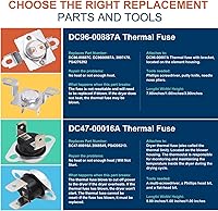 Vista 4 de Elemento calefactor para secadora ACTUALIZACIÓN 2025 para Samsung dv42h5000ew/a3 dv45h7000ew/a2 dv48h7400ew/a2 DC47-00019A Elemento calefactor