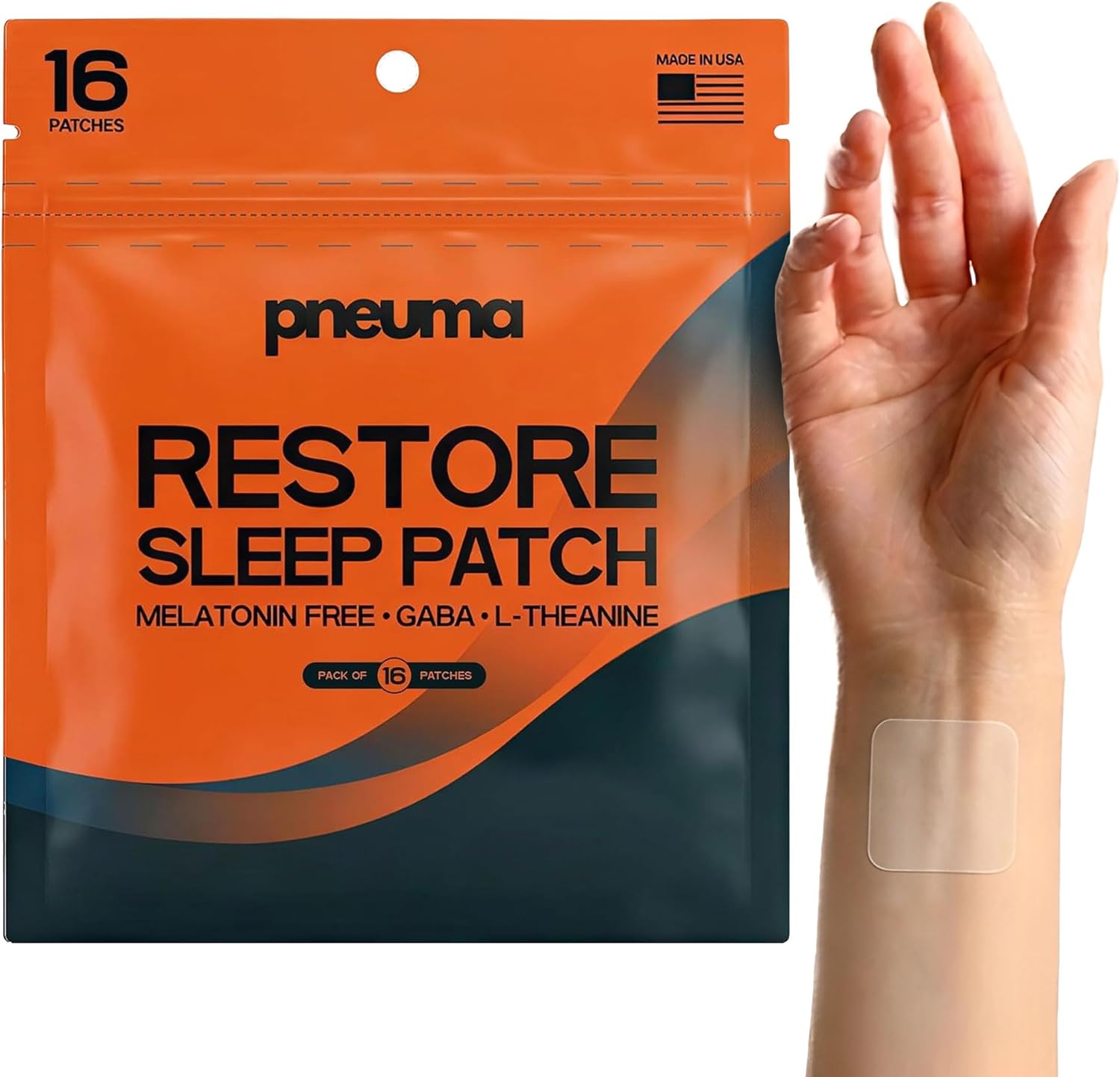 PNEUMA Restore Sleep Patches for Adults – Extra Strength Sleeping Patch | Melatonin Free Sleep Aid | Plant-Based Deep Sleep Support | Natural Transdermal Vitamin Patches – 16 Count