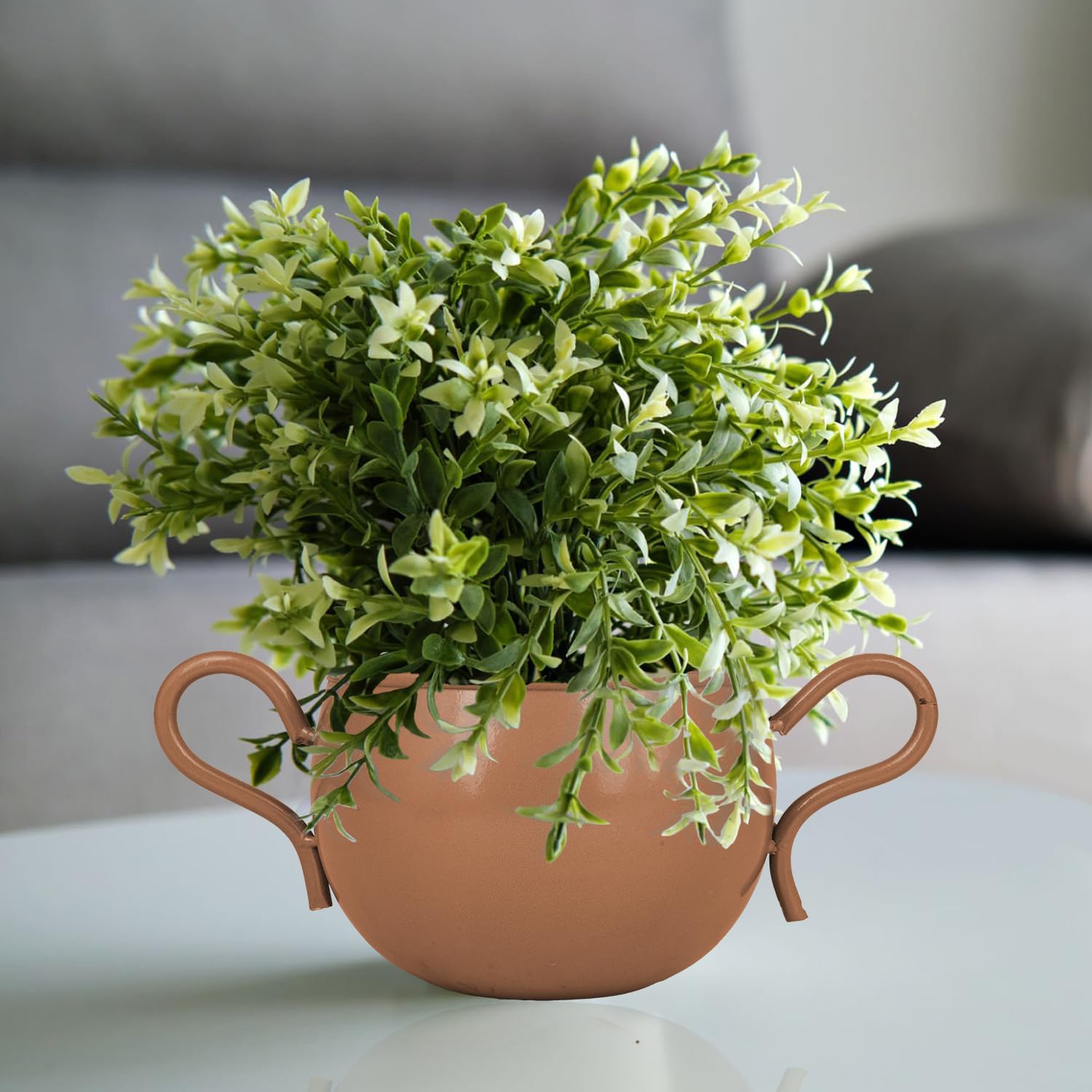 ORILEY 9 x 23cm Metal Planter Cup with 2 Handles Round Flower Pot Heavy Duty Gamla for Home Office Indoor Outdoor Plants Modern Decor (Pack of 1, Copper) (B0D473D9GP) Amazon Price History, Amazon Price Tracker