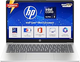 HP 14 Smartchoice, Intel Core Ultra 5 125H 12 TOPS, 24GB DDR5 (Upgradeable) 1TB SSD, Anti-Glare, FHD, 14''/35.6cm,Win11, M365*Office24, Silver, 1.4kg, ep1180tu, FHD Camera w/Shutter, Backlit AI Laptop
