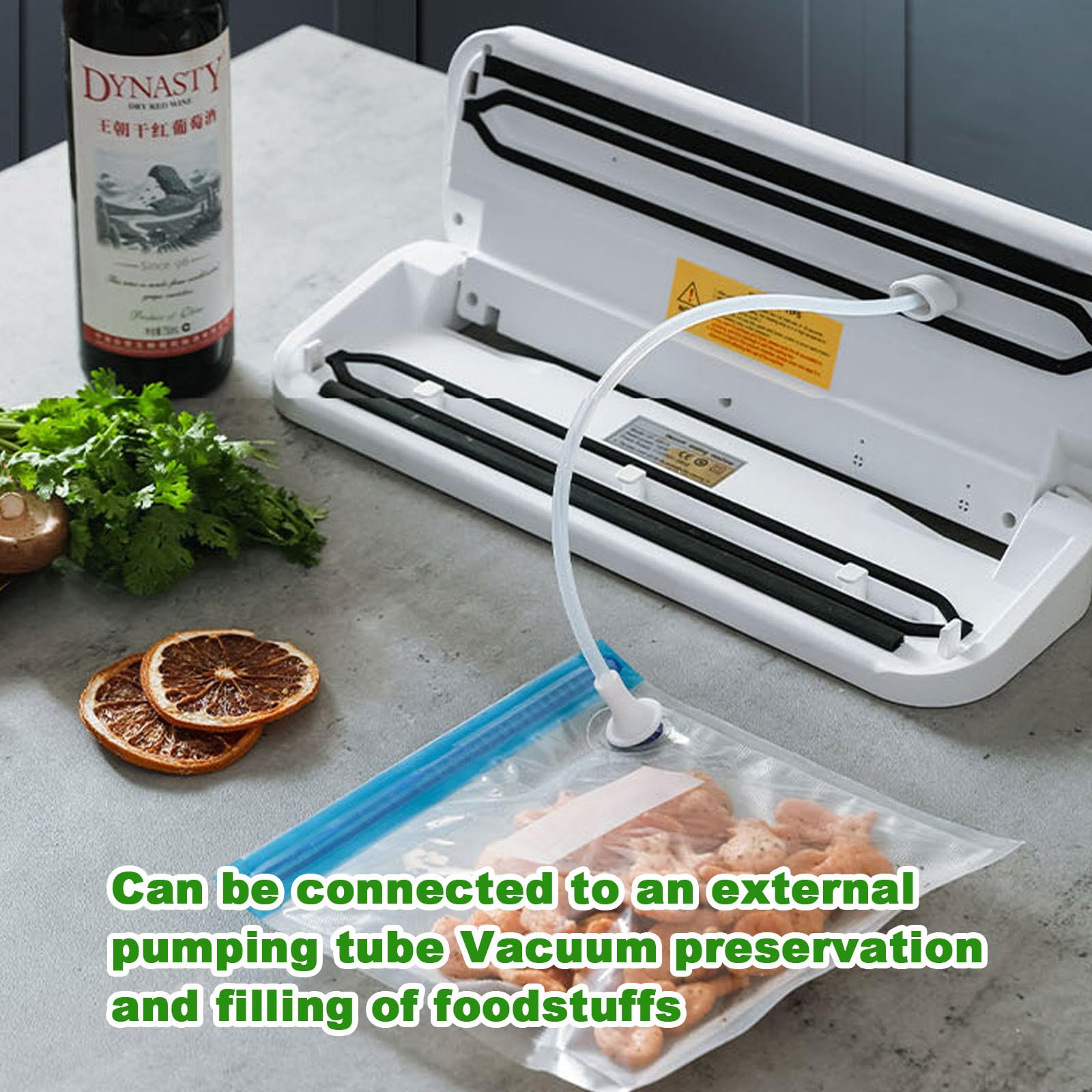 Máquina selladora automática al vacío de alimentos de 80 KPa, sellador al vacío de alimentos, modo húmedo y seco y externo para tarros y contenedores, selladores al vacío para almacenamiento de