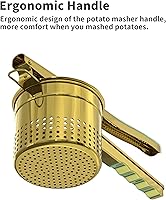 Vista 3 de Ricer de patatas grande de 15oz, ricer de acero inoxidable resistente para puré de patatas, herramienta de cocina para puré de batata con mango