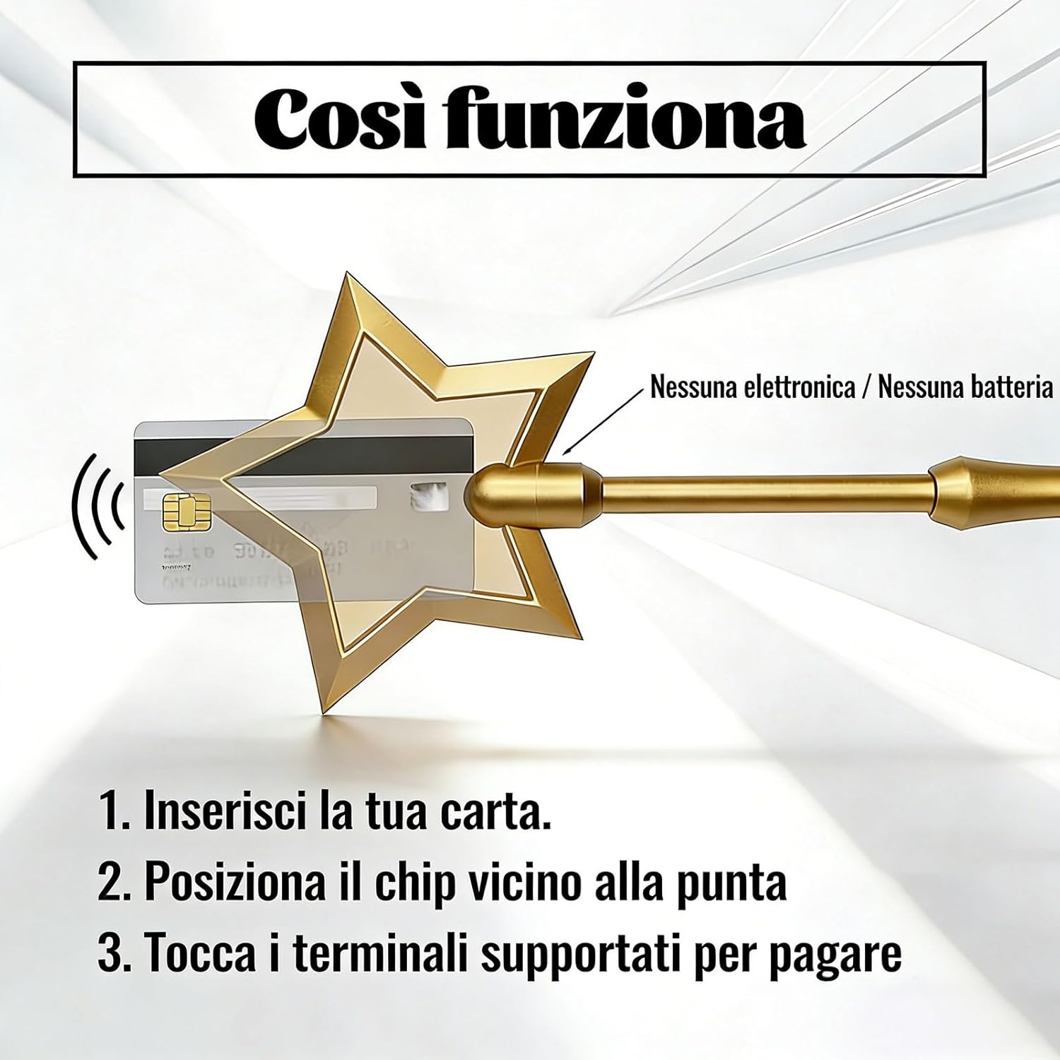 DITU 2026 Magic Wand Credit Card, 3D Printed Wand, Credit Card Wall for Rave, Jokes and Contactless Payments (Yellow)