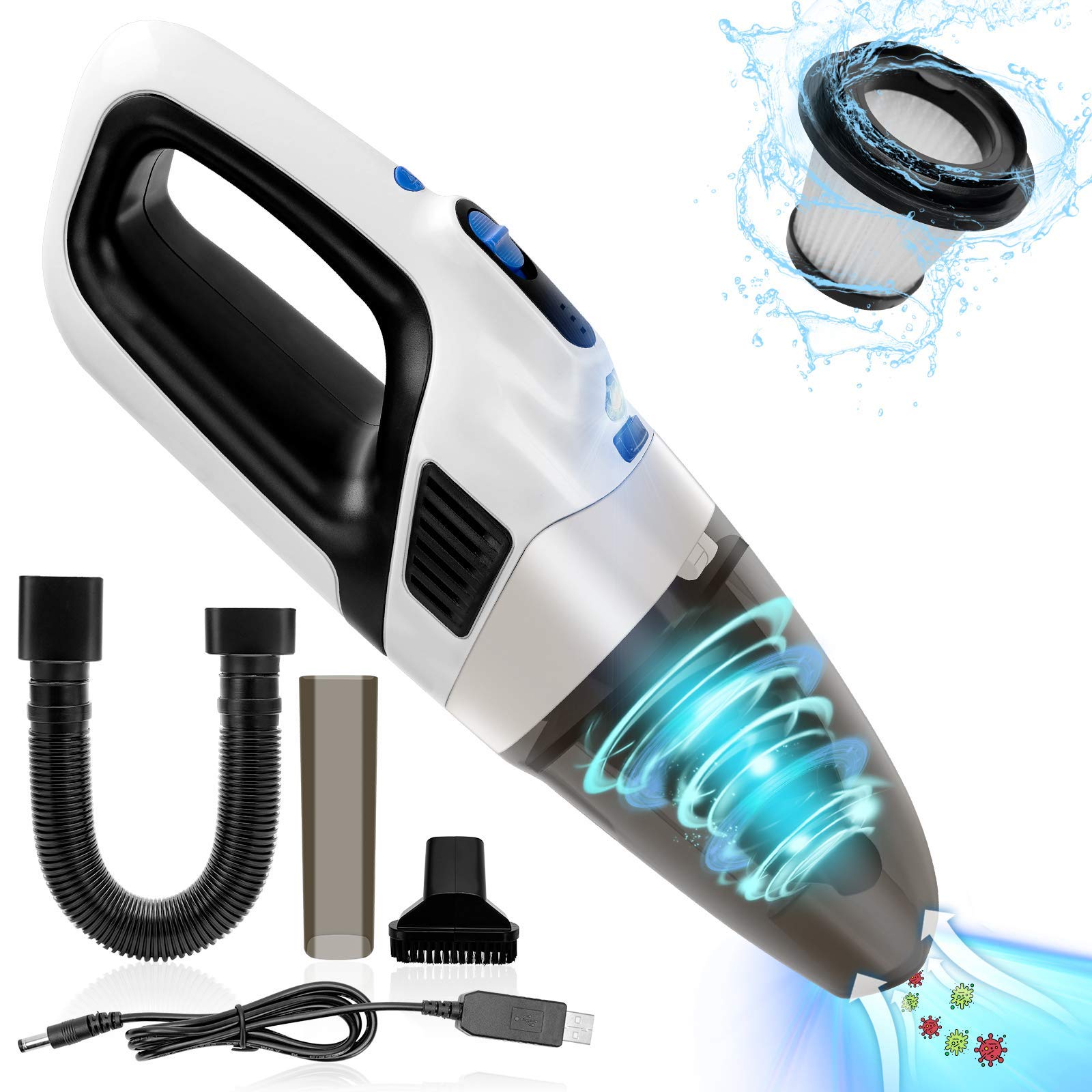 Buy Car Vacuum Cordless, Hand Vacuum Cordless Rechargeable, Small and
