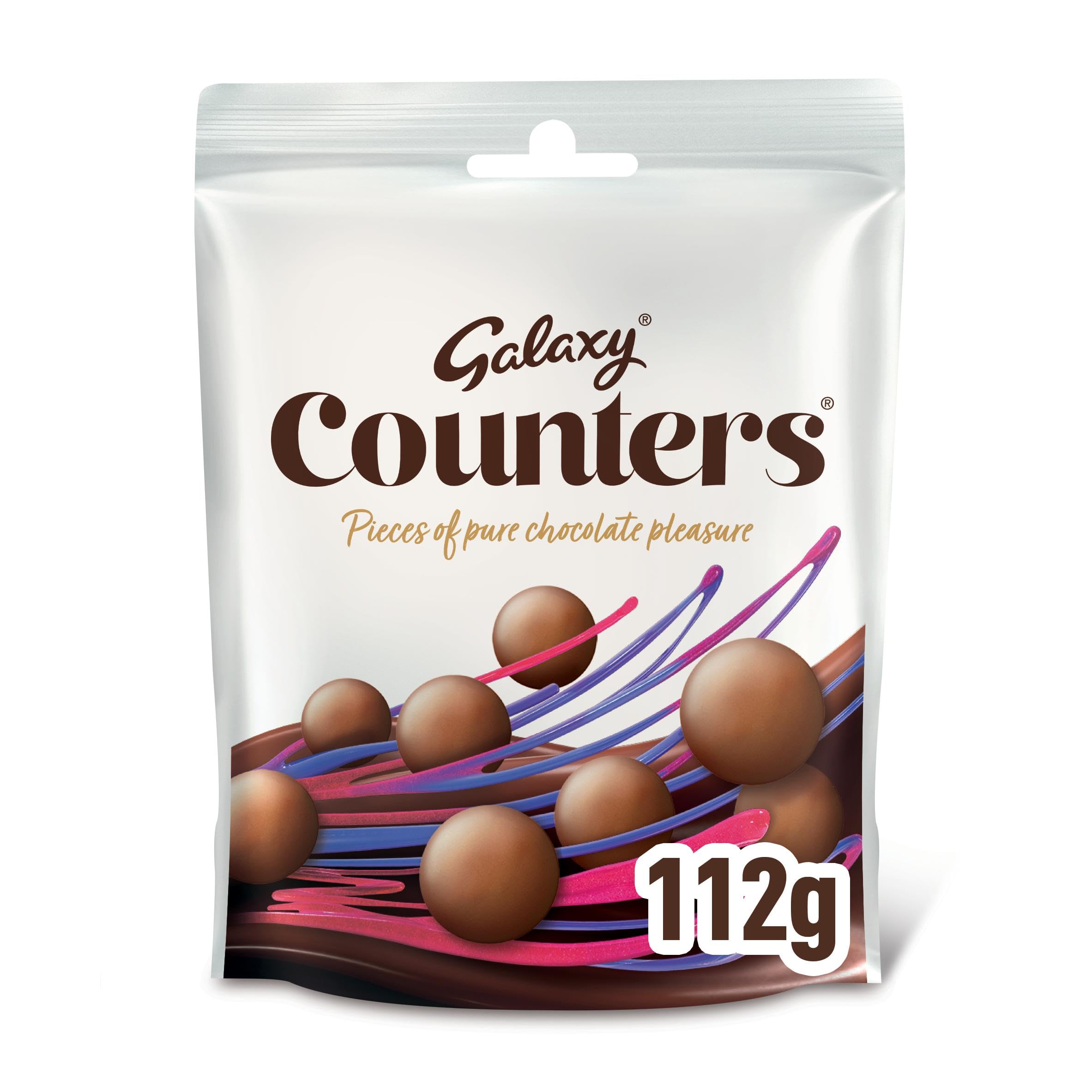 Galaxy Counters Chocolate Pouch, Chocolate Gift, Milk Chocolate, Movie Night Snacks, Sharing Pouch 112g