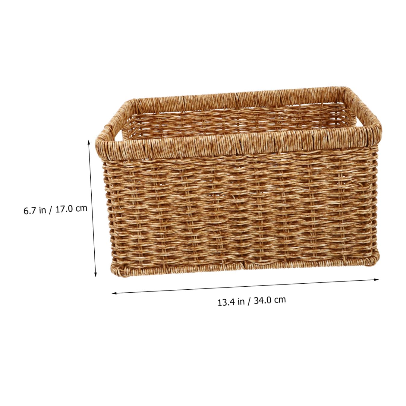 MAGICLULU Cesta de Almacenamiento de Plástico, Cesta para Ropa Sucia, Gran Capacidad, 34cm, Marrón, Adecuado para Lavandería y Cocina