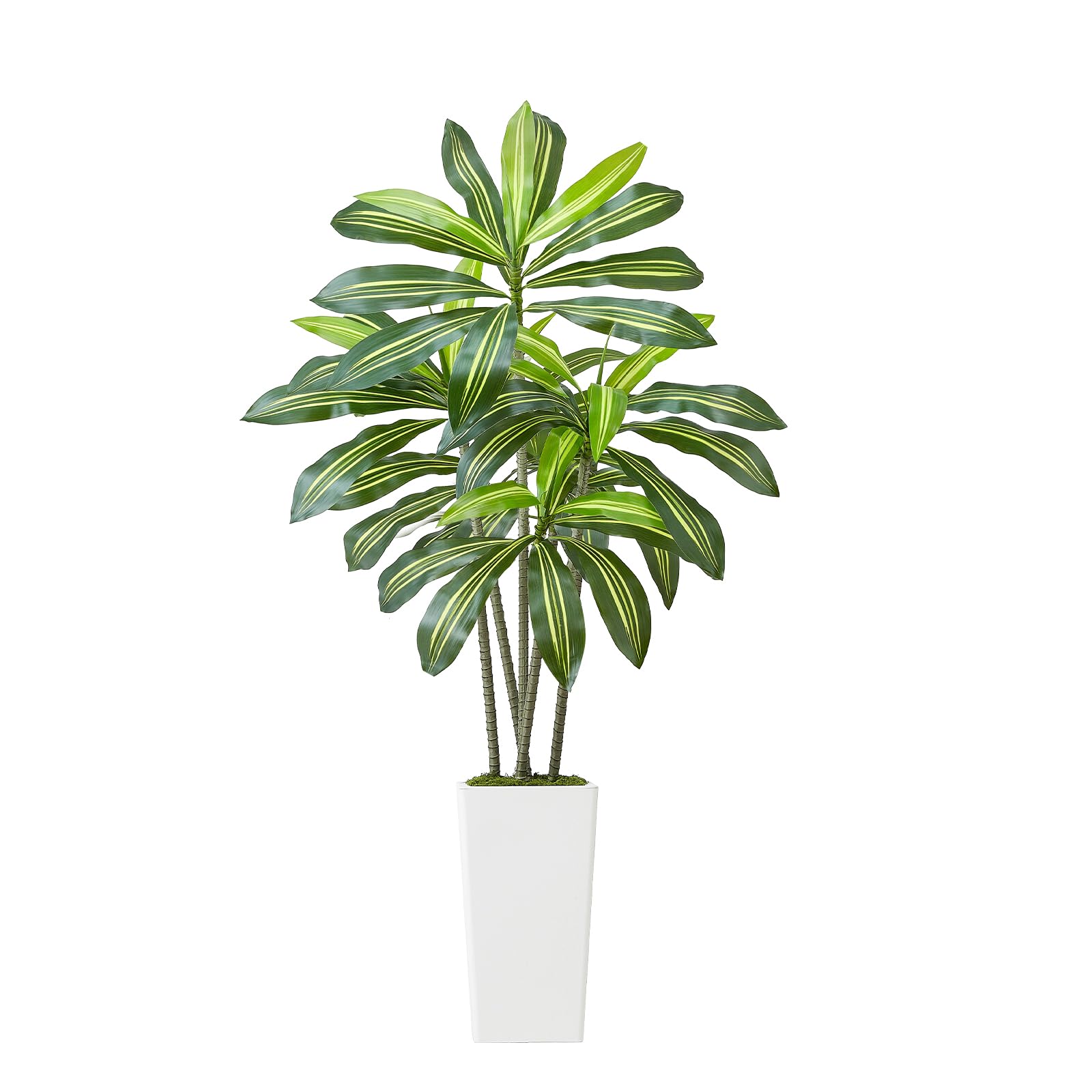 VEVOR Dracena Artificiale 1524 mm, Palma Tropicale Finta con Vaso Alto Bianco, Pianta Finta in Seta da Pavimento in Vaso, Grandi Alberi per Casa, Ufficio, Soggiorno, Decorazione Interna ed Esterna