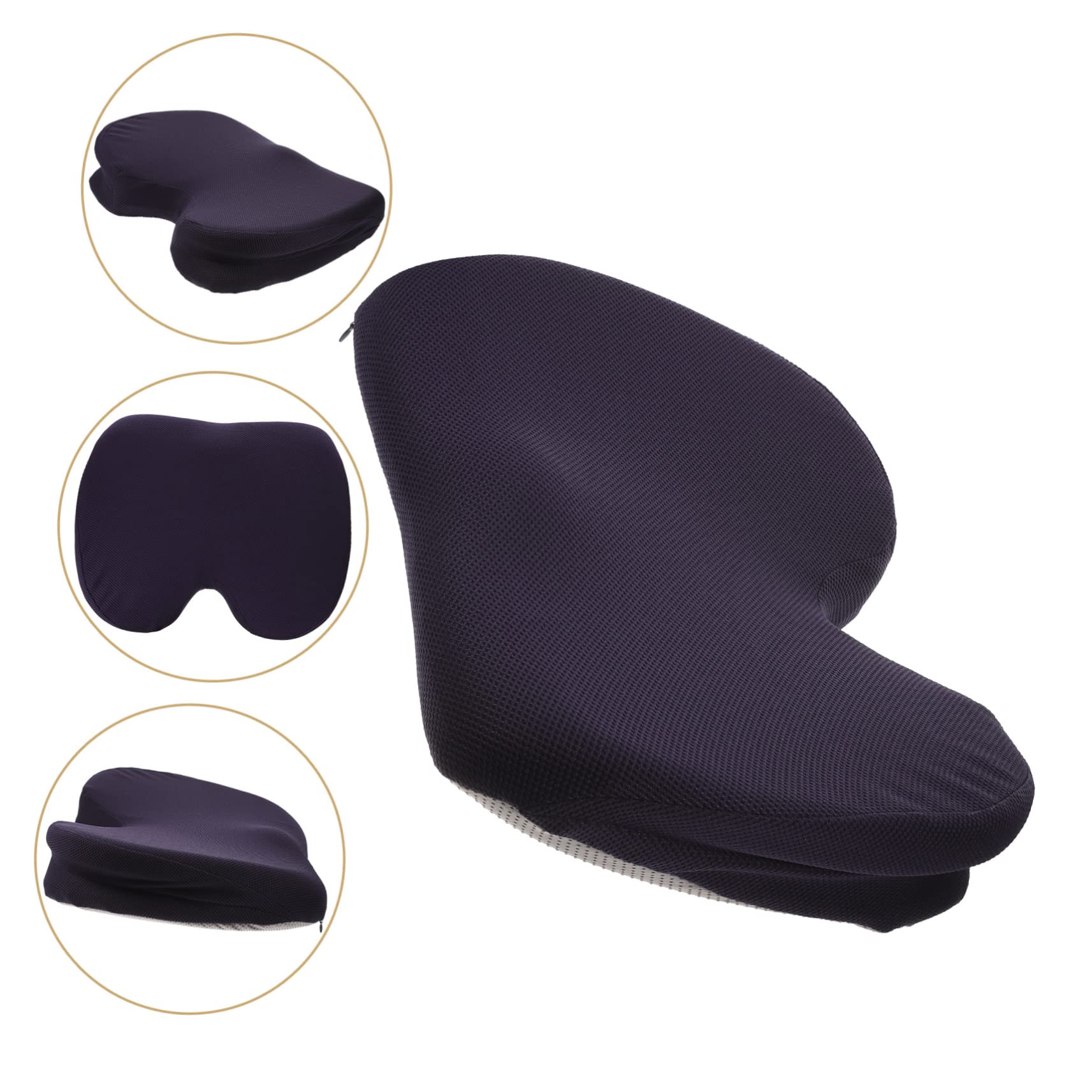 Coussin D’Assise Ergonomique en Mousse à Mémoire, Soulagement Pression, Bleu, pour Voiture et Fauteuil Roulant