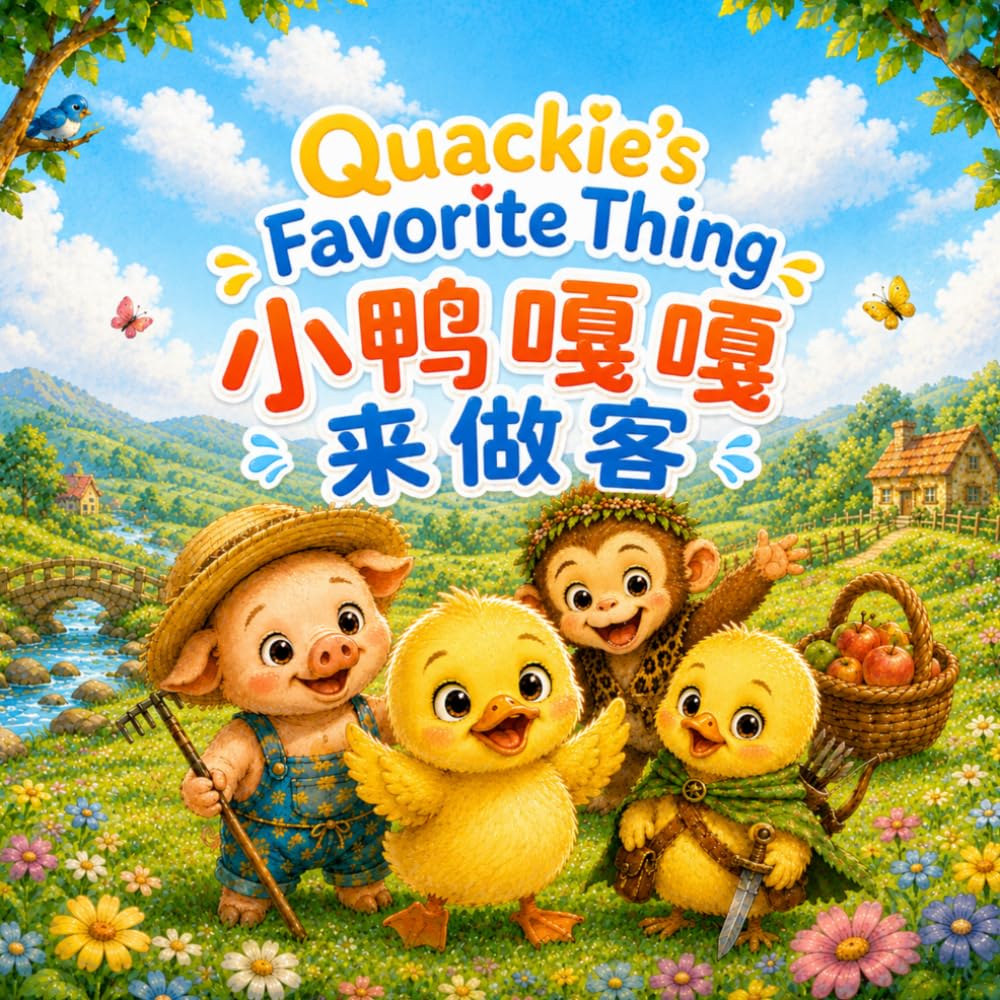 Quackie’s Favorite Thing 小鸭嘎嘎来做客！: Libby, Gobo, & Milo in Happy Valley - Original, Warm and Silly Stories for Little Ones in English, Chinese & Pinyin! (English-Chinese Bilingual Kids' Books)