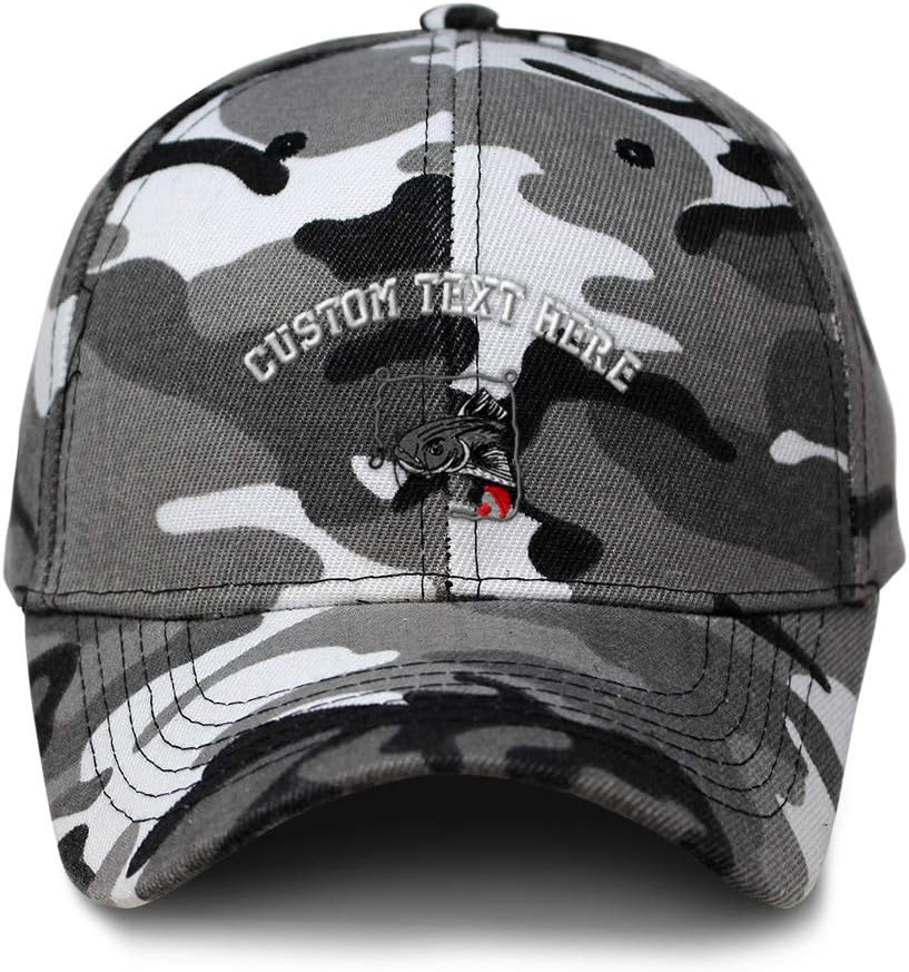 Custom City Camo Baseball Cap Sport Fishing Catfish Embroidery Acrylic