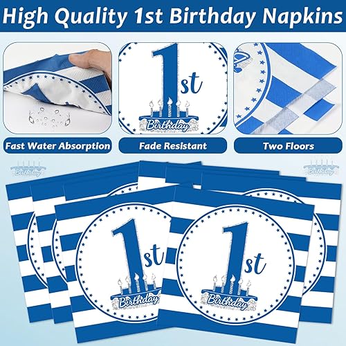 Miniatura 59 de 96 piezas de suministros de fiesta de cumpleaños florales de cumpleaños, platos de papel, servilletas, flores de oro rosa, decoraciones de fiesta