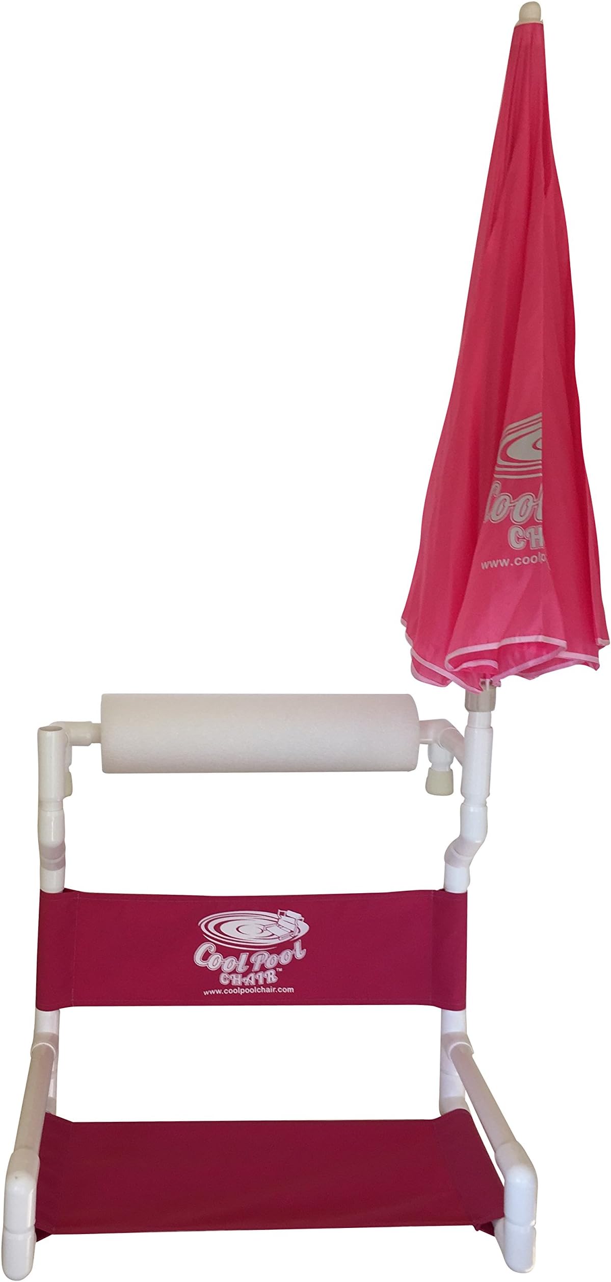 Cool Pool Chair with Umbrella, Tall, Hot Pink