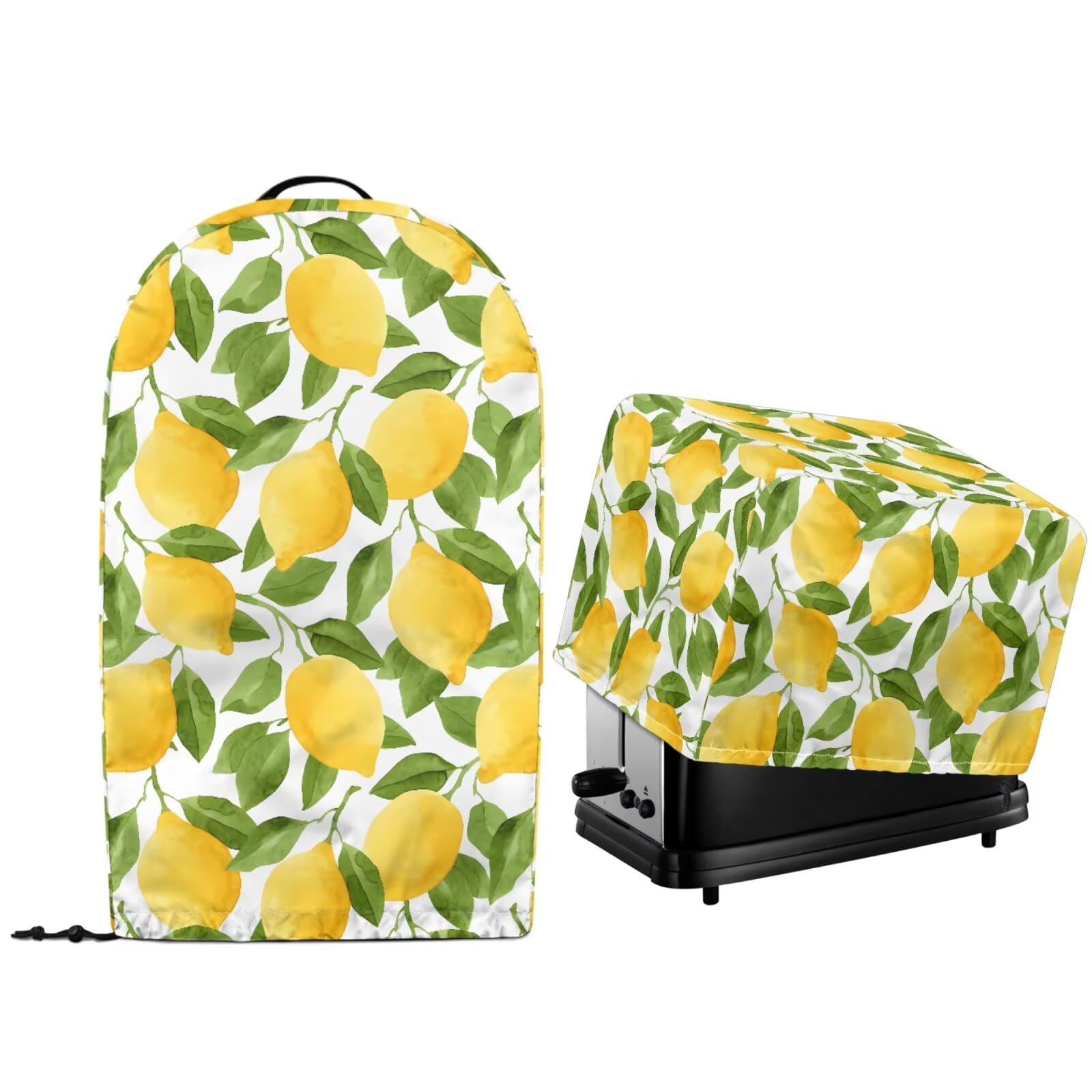Fresh Lemon Print Kitchen Appliance Dust Cover with Bottom Drawstring Stand Mixer Food Processor and Toaster Bread Maker Machine Dust Oil Stains Protector Covers
