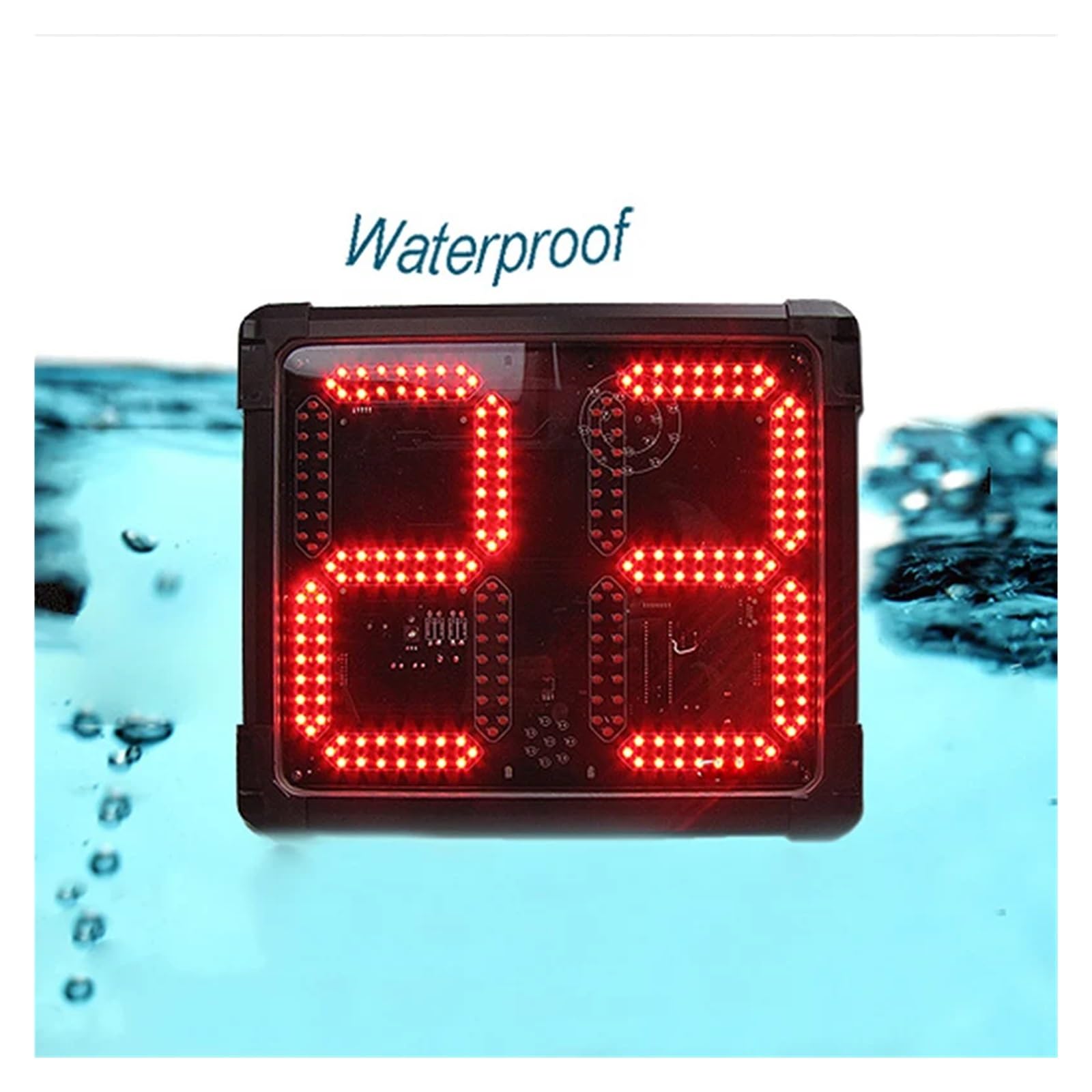 Elektronische Basketball-Anzeigetafel, synchronisierte rote Farbe, 12-Sekunden-Countdown-Spiel, LED-Uhr, 2 Stück
