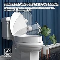 Vista 7 de Asiento de inodoro alargado elevado para personas mayores, Cierre Lento, Asiento de inodoro elevado, Resistencia Pesada, Nunca se afloja, Asiento
